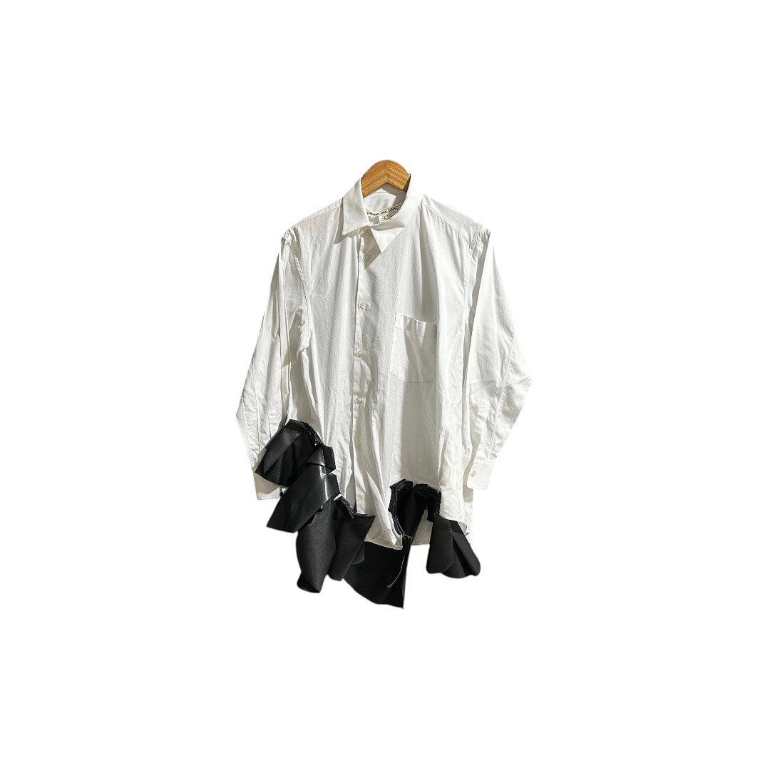 Comme des Garcons 🔥Aw24 Comme Des Garcons Asymmetric Faux Leather Frill Shirt Size US S / EU 44-46 / 1 - 1 Thumbnail