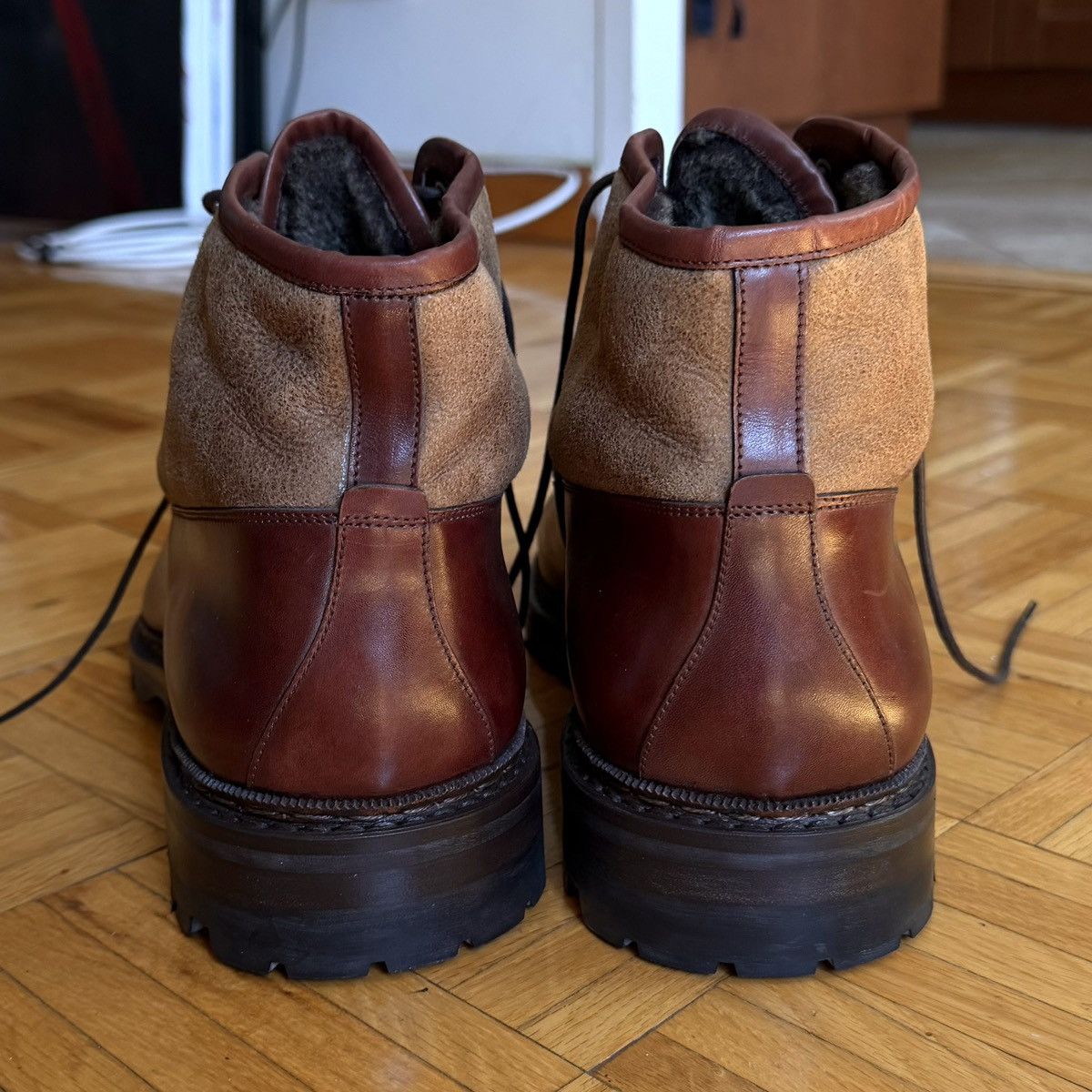 Santoni Santoni Winter Boots / shoes Size 12 Brown Leather Men's Size US 12 / EU 45 - 7 Thumbnail