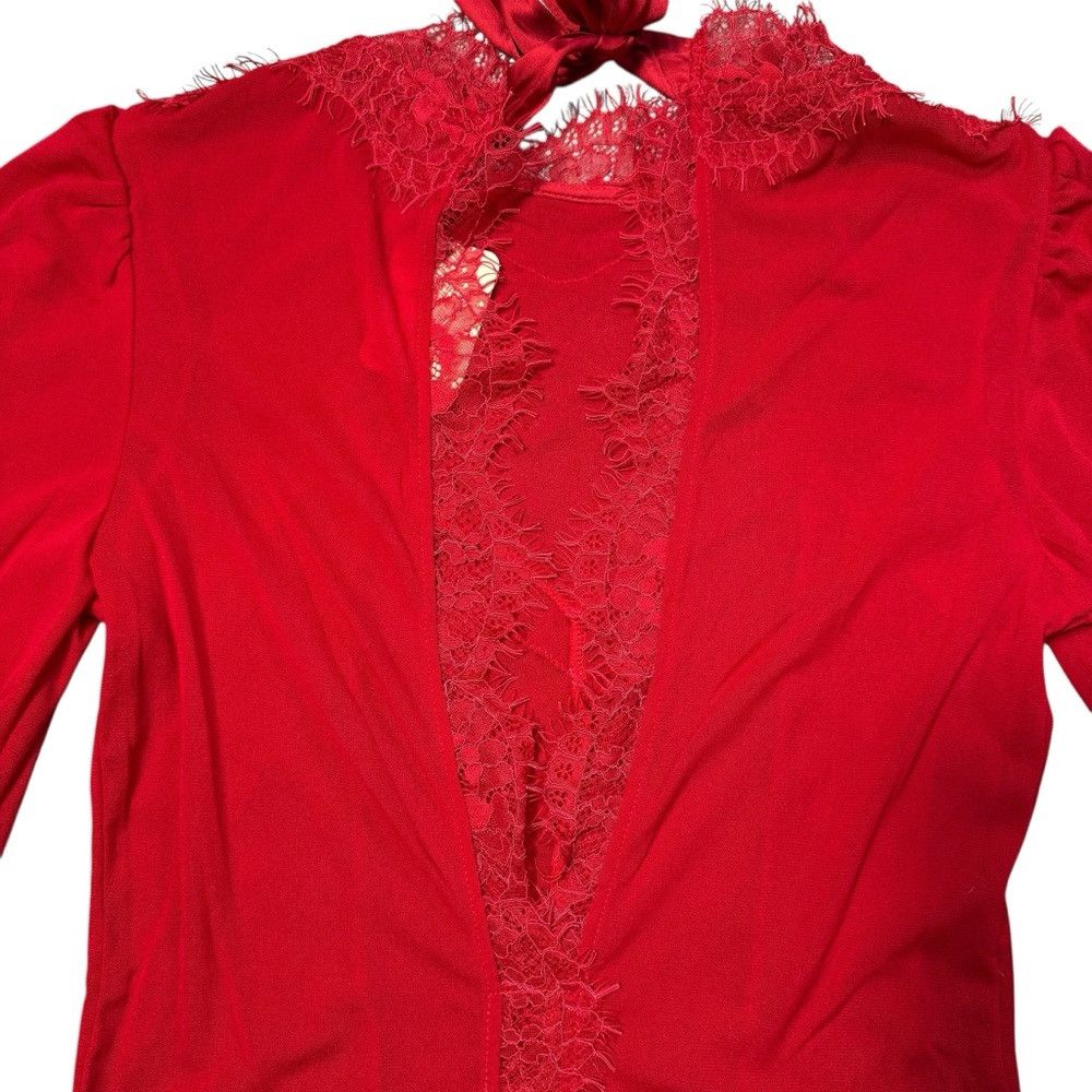 Free People NWT New Free People Sweet Nothings Long Sleeve Red Bodysuit Size M / US 6-8 / IT 42-44 - 6 Thumbnail