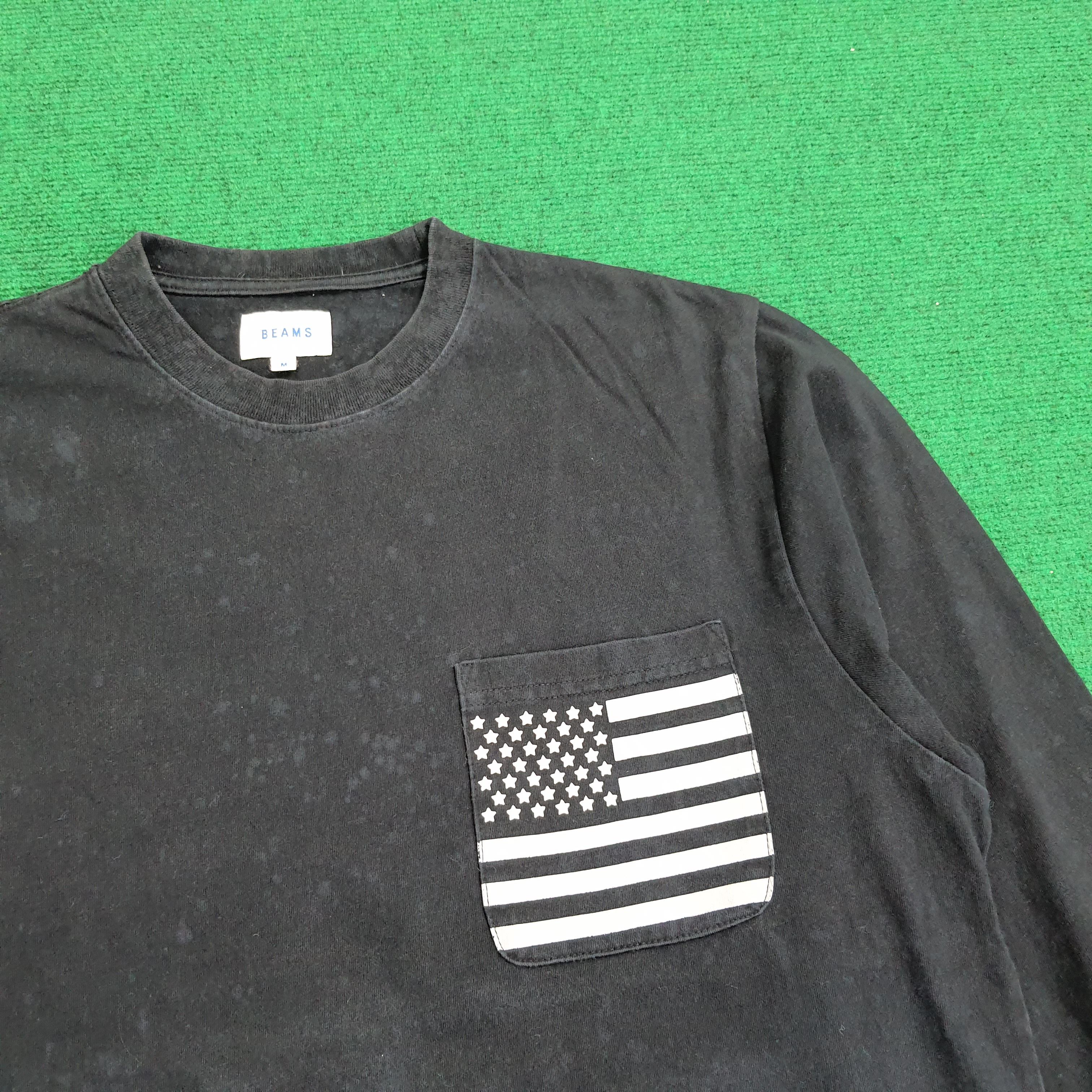 Beams Plus Vintage BEAMS Long Sleeve American Flag Pocket Tee Size US L / EU 52-54 / 3 - 2 Thumbnail