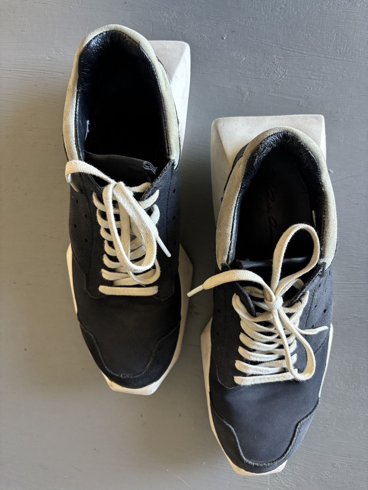 Adidas × Rick Owens Rick Owens x Adidas Tech Runner Shoes 7 Mens Black/White Size US 7 / EU 40 - 5 Thumbnail