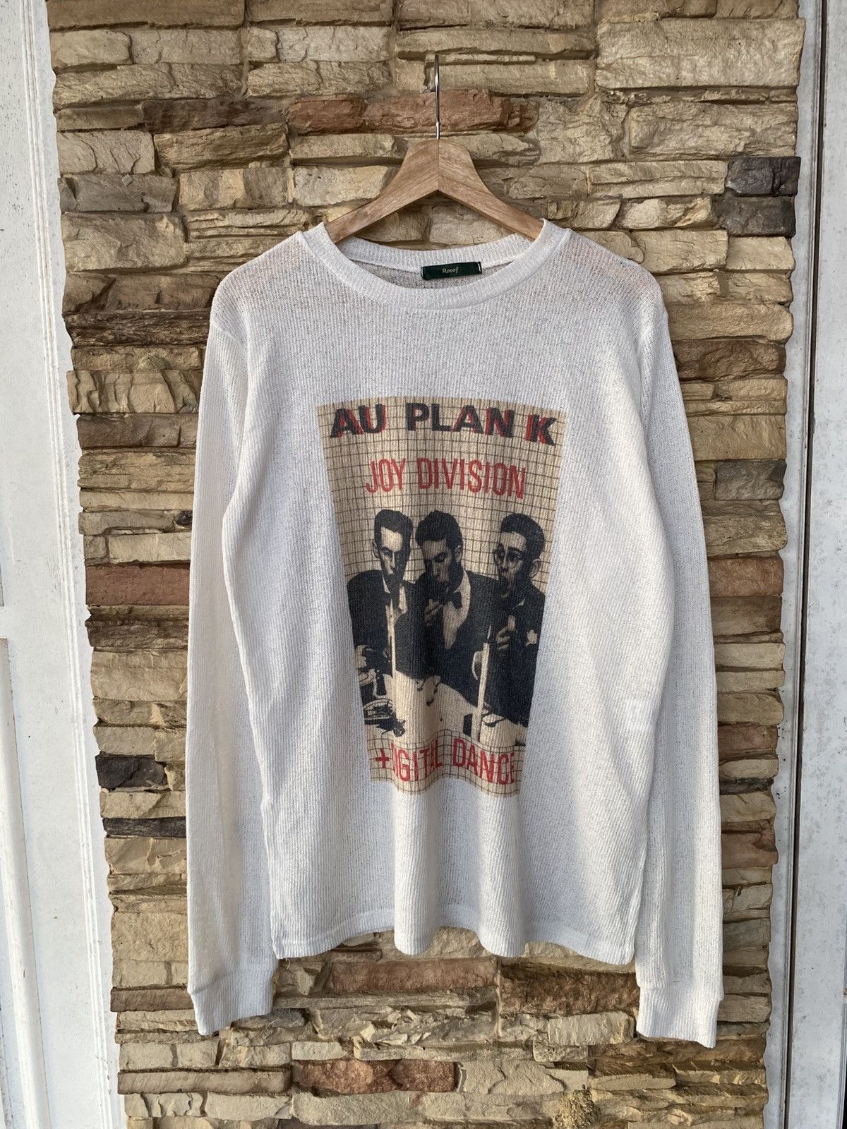 Vintage Vintage Joy Division “Au Plan K” + Digital Dance Brussels 1980 Concert Graphic White Waffle Knit Thermal Long Sleeve Tees Size US M / EU 48-50 / 2 - 1 Thumbnail
