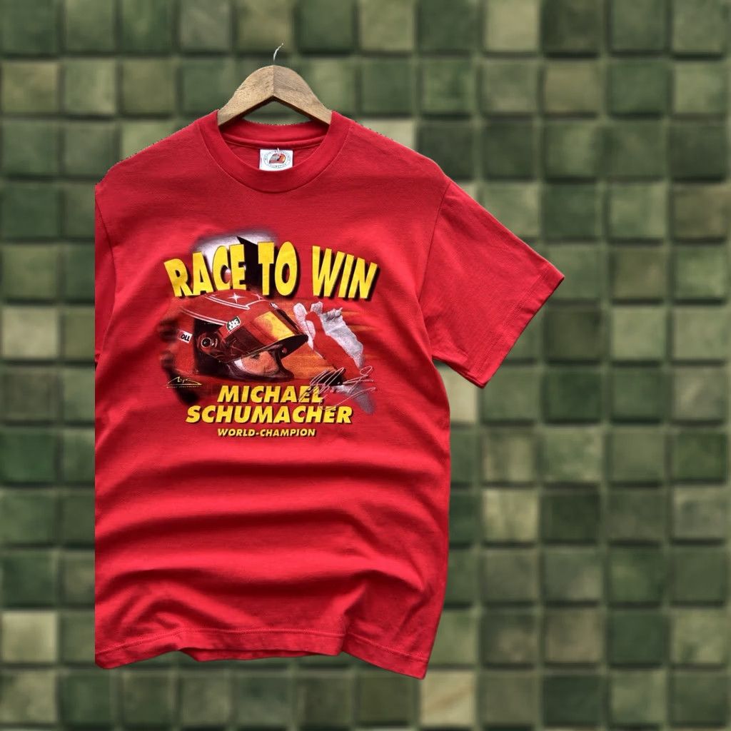 Vintage VINTAGE Michael Schumacher Race To Win Racing T-Shirt Red M Mens Size US M / EU 48-50 / 2 - 1 Thumbnail