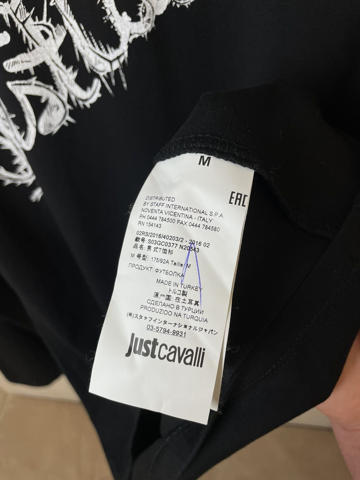 Roberto Cavalli Just Cavalli Long Sleeve Shirt Logo Black Print Size US M / EU 48-50 / 2 - 9 Thumbnail
