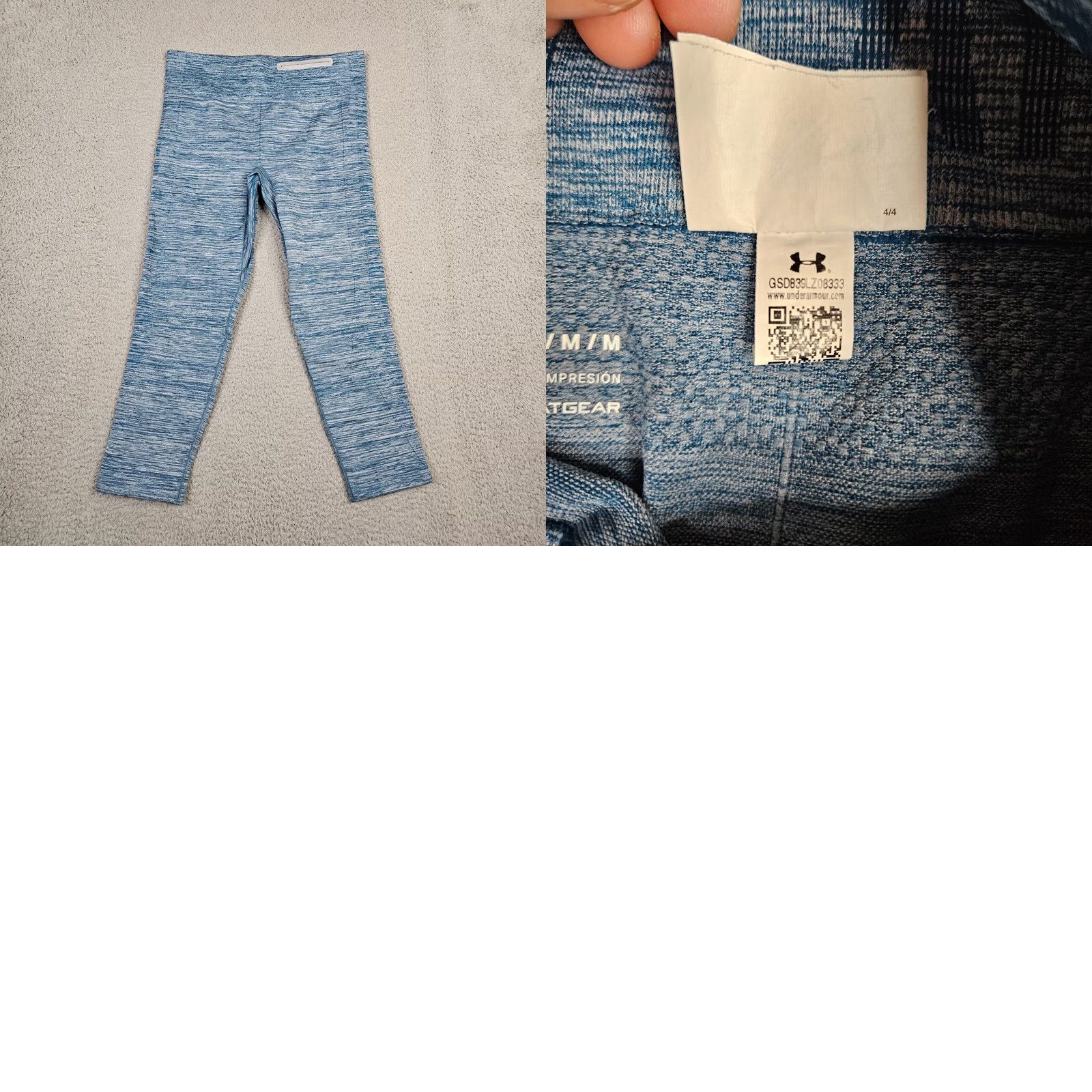 Under Armour Under Armour compression Womens Heather Blue Capri Leggings Size M - Excellent Condition Size 32" / US 10 / IT 46 - 8 Thumbnail