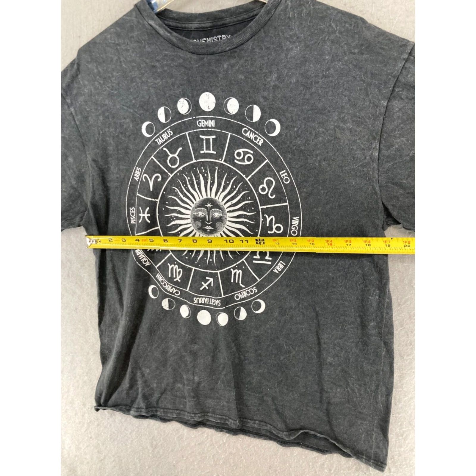 Vintage Chemistry Women's Graphic T-Shirt Large Gray Celestial Zodiac Moon Print Size L / US 10 / IT 46 - 2 Thumbnail