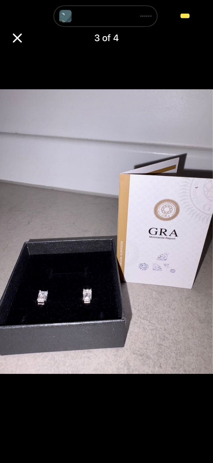 Other 1 carat Moissanite Emerald Cut Earrings Size ONE SIZE - 3 Thumbnail