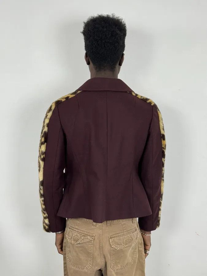 Dries Van Noten Dries Van Noten Bordeaux Leopard Blazer Jacket Size XS / US 0-2 / IT 36-38 - 3 Thumbnail