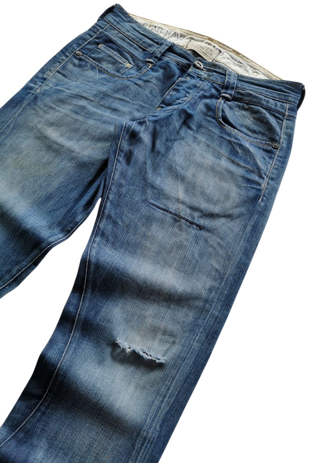 G-Star G-Star Raw Slim Distressed Jeans Size US 34 / EU 50 - 4 Thumbnail