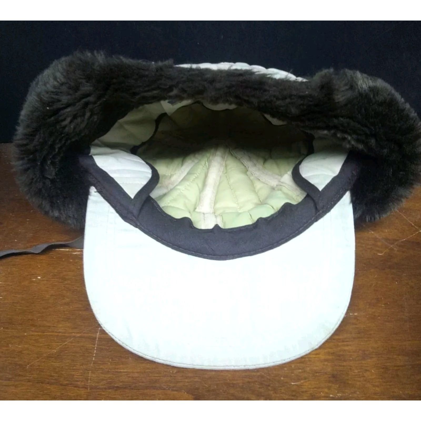 CO VINTAGE Langenberg Hat Co Trapper Hat Mens Medium Beige USA Made Quilted Twill Insulated Ear Flap Neck Flap Wide Brim Winter Fall Spring Mens Size ONE SIZE - 6 Thumbnail