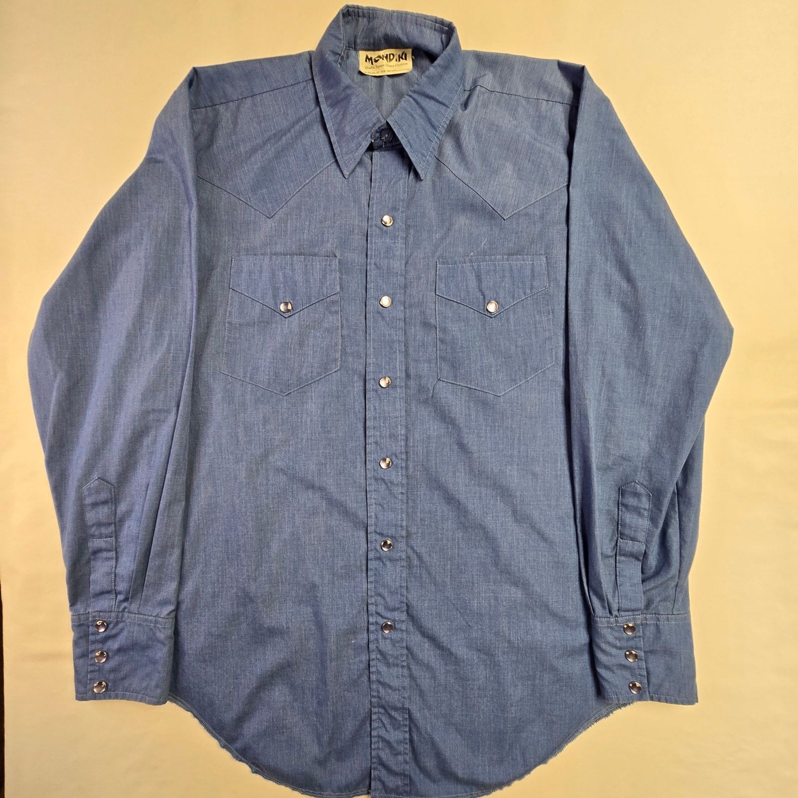 Vintage Vintage Pearl Snap Mondiki Blue XL long Sleeve Button Up Size US XL / EU 56 / 4 - 1 Thumbnail