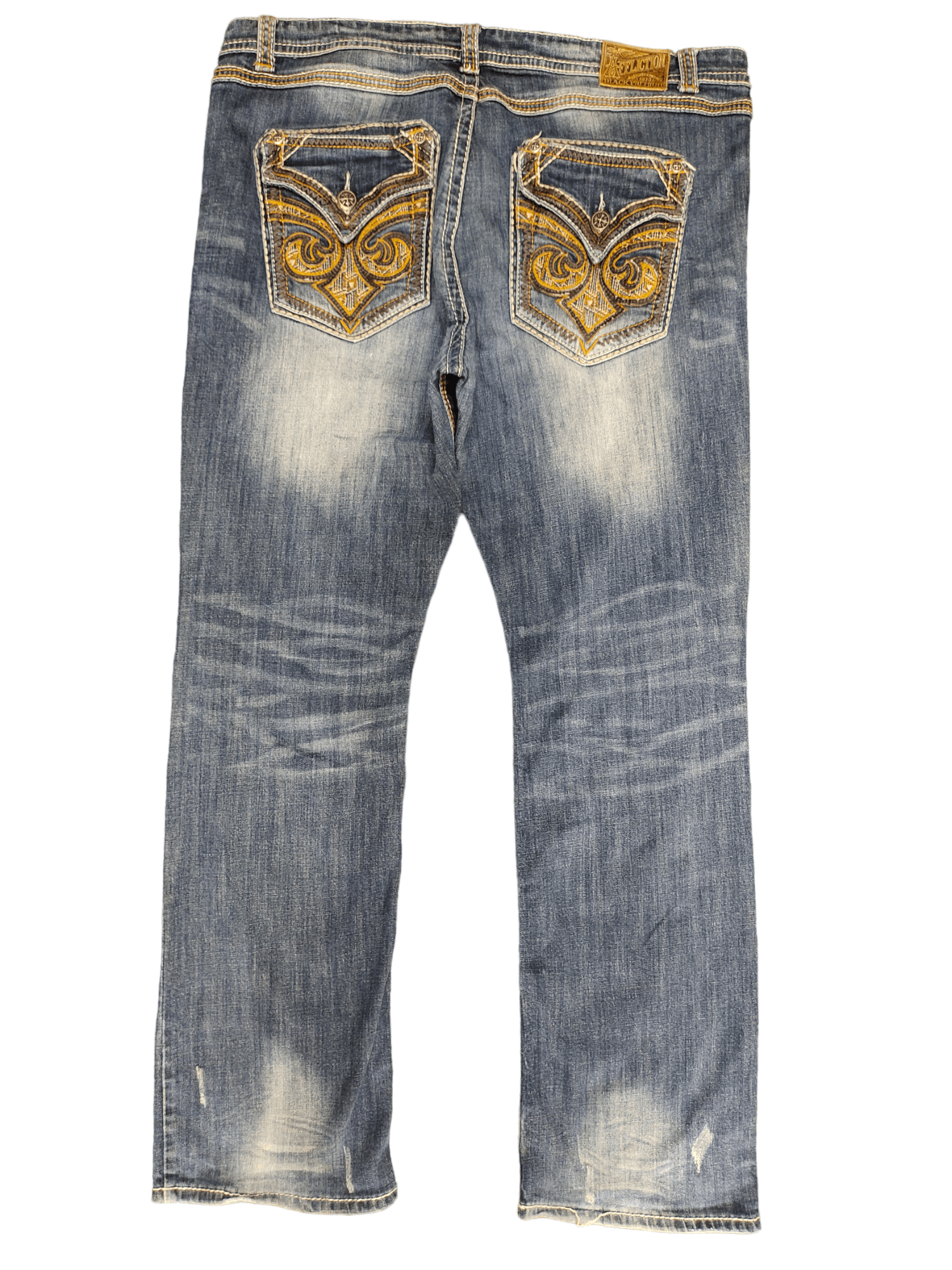 image of Affliction Blake Handcrafted Embroidered Jeans Y2K Ed Hardy, Men's (Size 42)