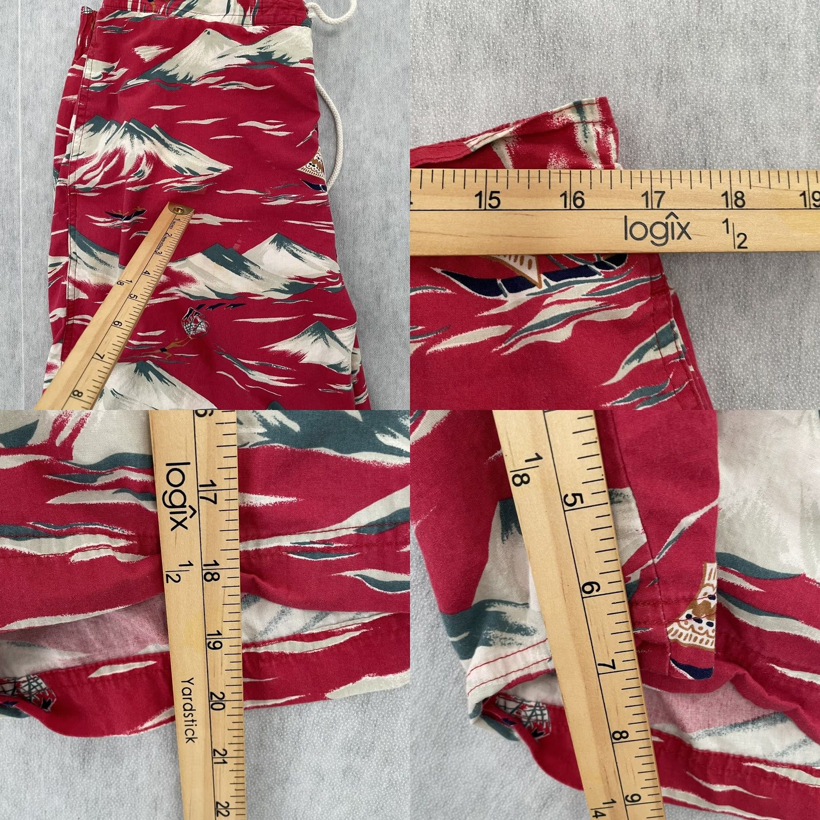 Vintage VINTAGE Ralph Lauren Polo Sport Red Hawaiian Surf Swim Trunks Adult Large Mens L Size US L / EU 52-54 / 3 - 9 Thumbnail