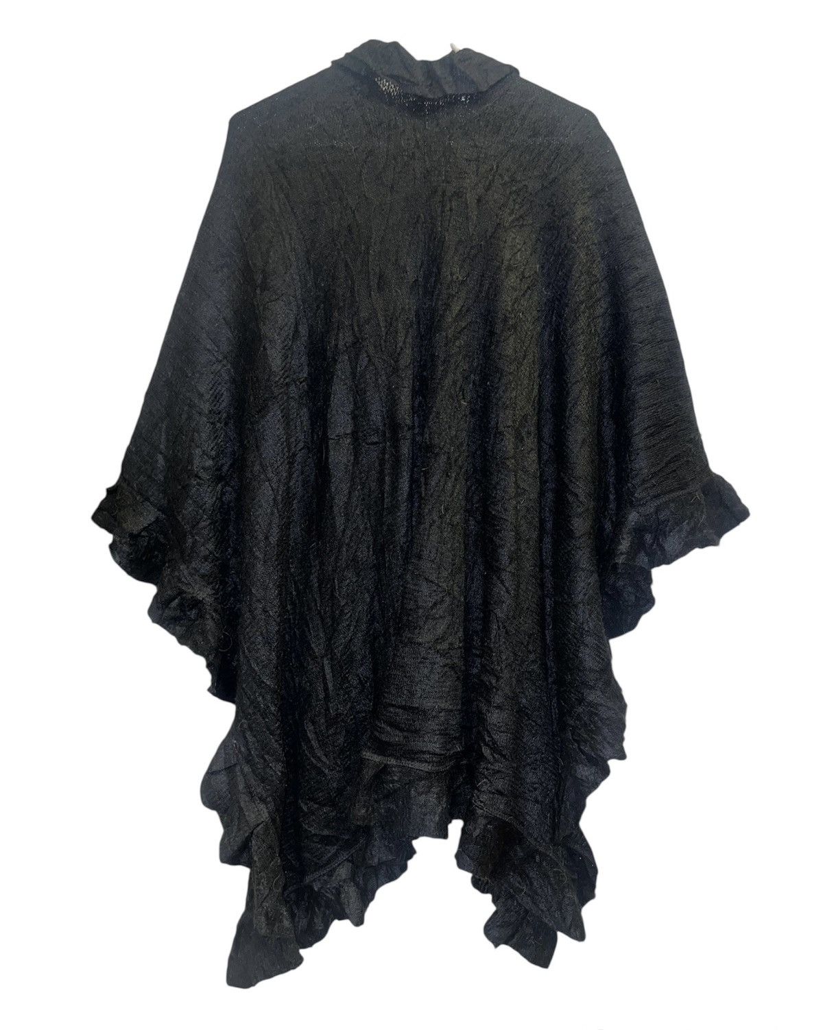 Japanese Brand Black grunge knit poncho 👾🪶 Size ONE SIZE - 3 Thumbnail