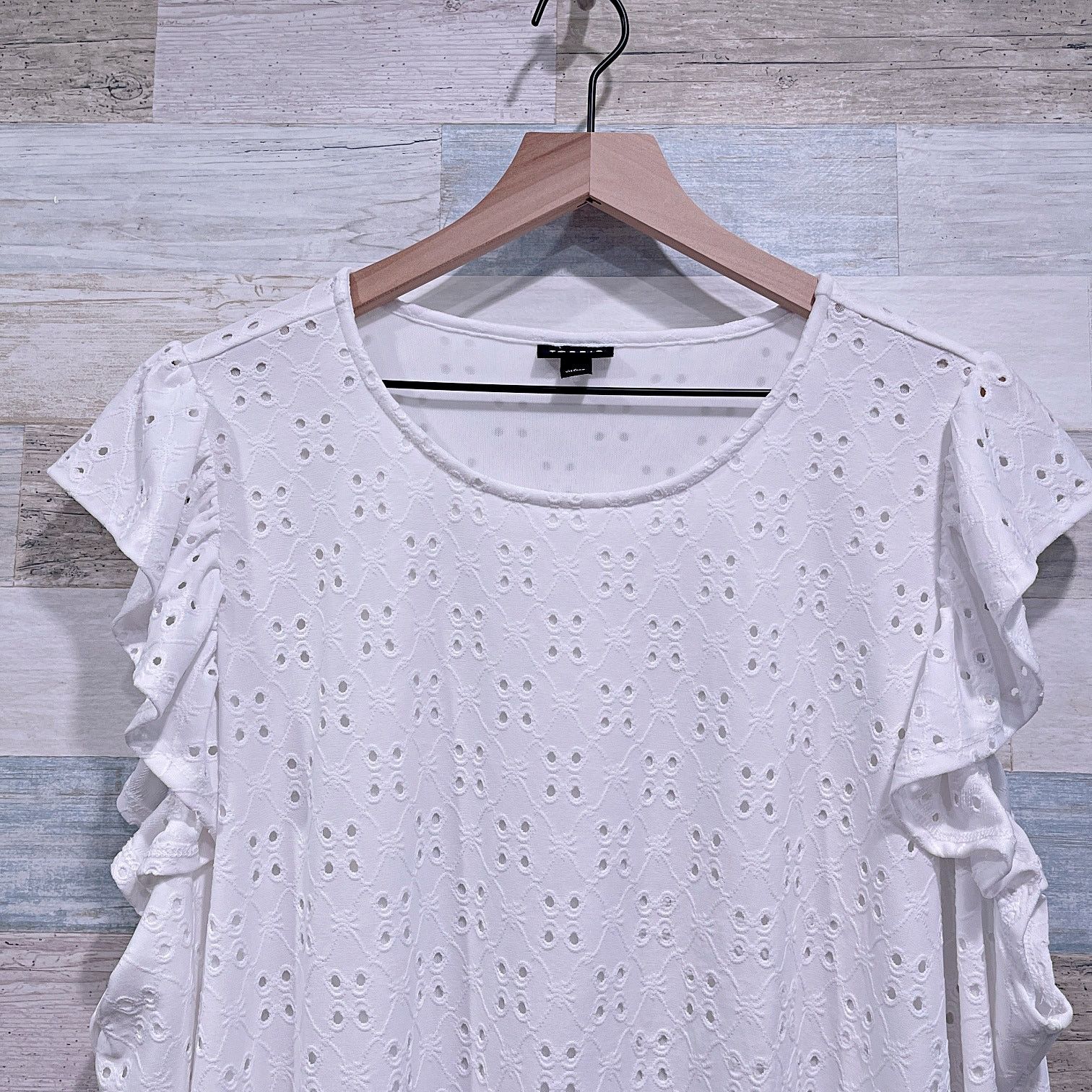 Other TORRID Eyelet Jersey Crew Neck Ruffle Top Womens Plus 4X Size 4XL / US 24-26 - 3 Thumbnail