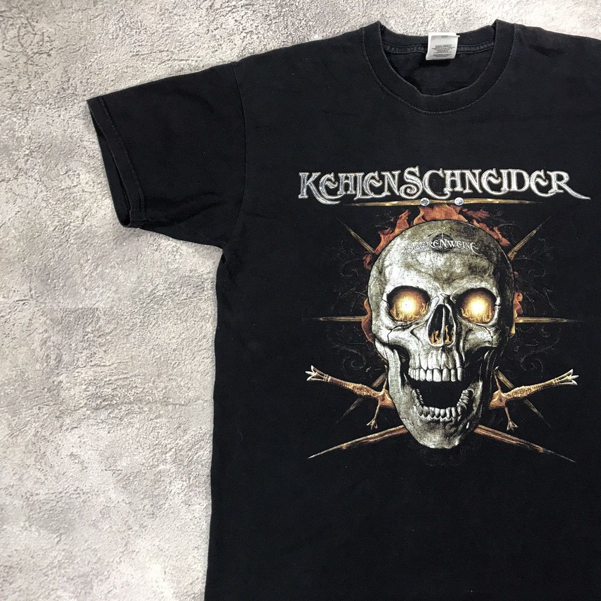 Vintage Vintage 90s Krokus Schneider Skull Graphic Tee Grunge Slim L Size US L / EU 52-54 / 3 - 3 Thumbnail
