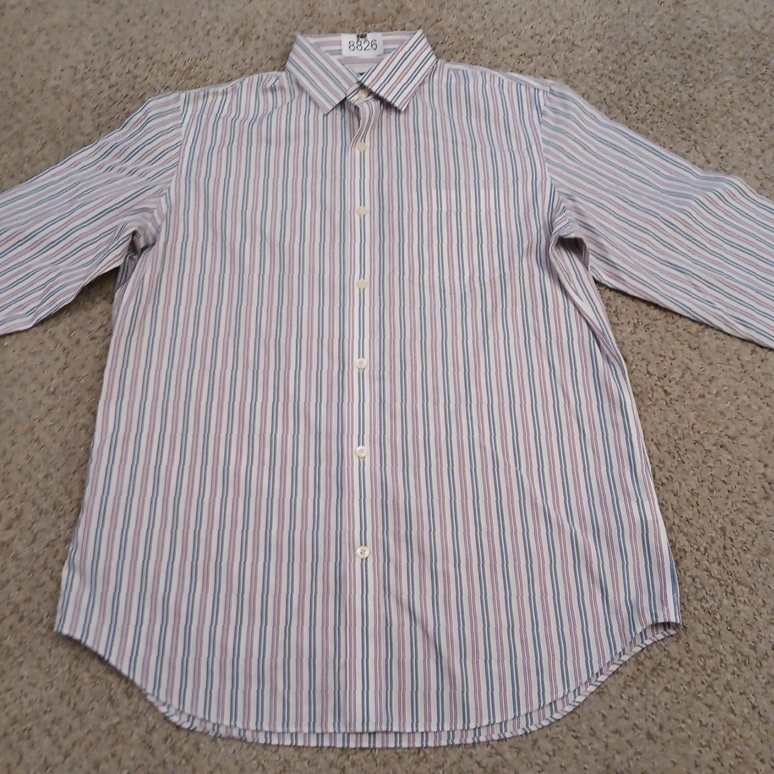 Banana Republic Banana Republic Shirt Mens Medium Blue Purple Striped Long Sleeve Button Up Size US M / EU 48-50 / 2 - 5 Thumbnail