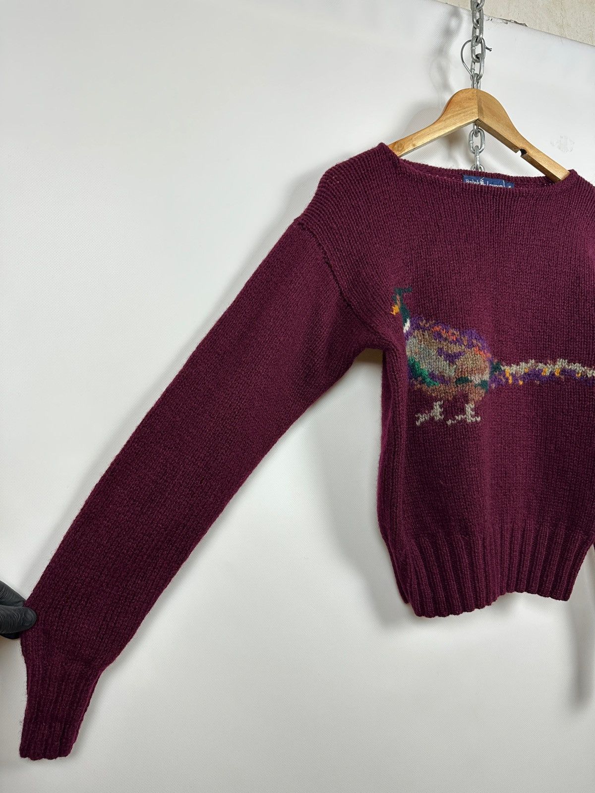 Polo Ralph Lauren 80s Vintage Ralph Lauren Pheasant Wool Hand Knit Sweater Size M / US 6-8 / IT 42-44 - 10 Thumbnail
