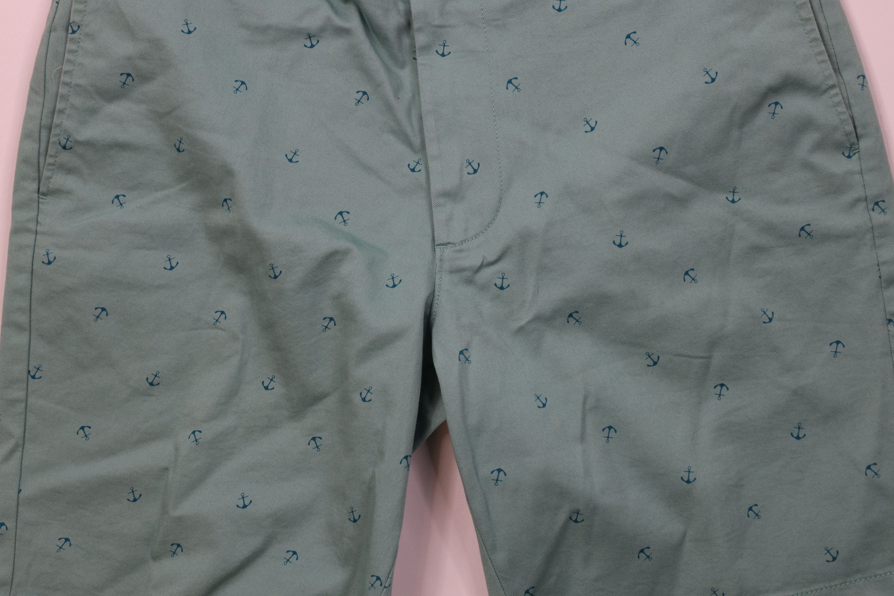 J.Crew J Crew Nautical Boat Anchor All Over Print Chino Shorts Teal Size US 33 - 3 Thumbnail