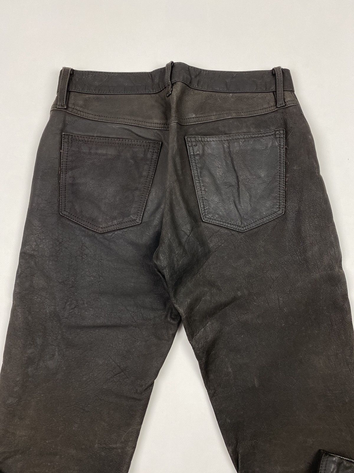 Leather 1990’s Vintage Distressed Brown Biker Leather Pants Size US 31 - 12 Thumbnail