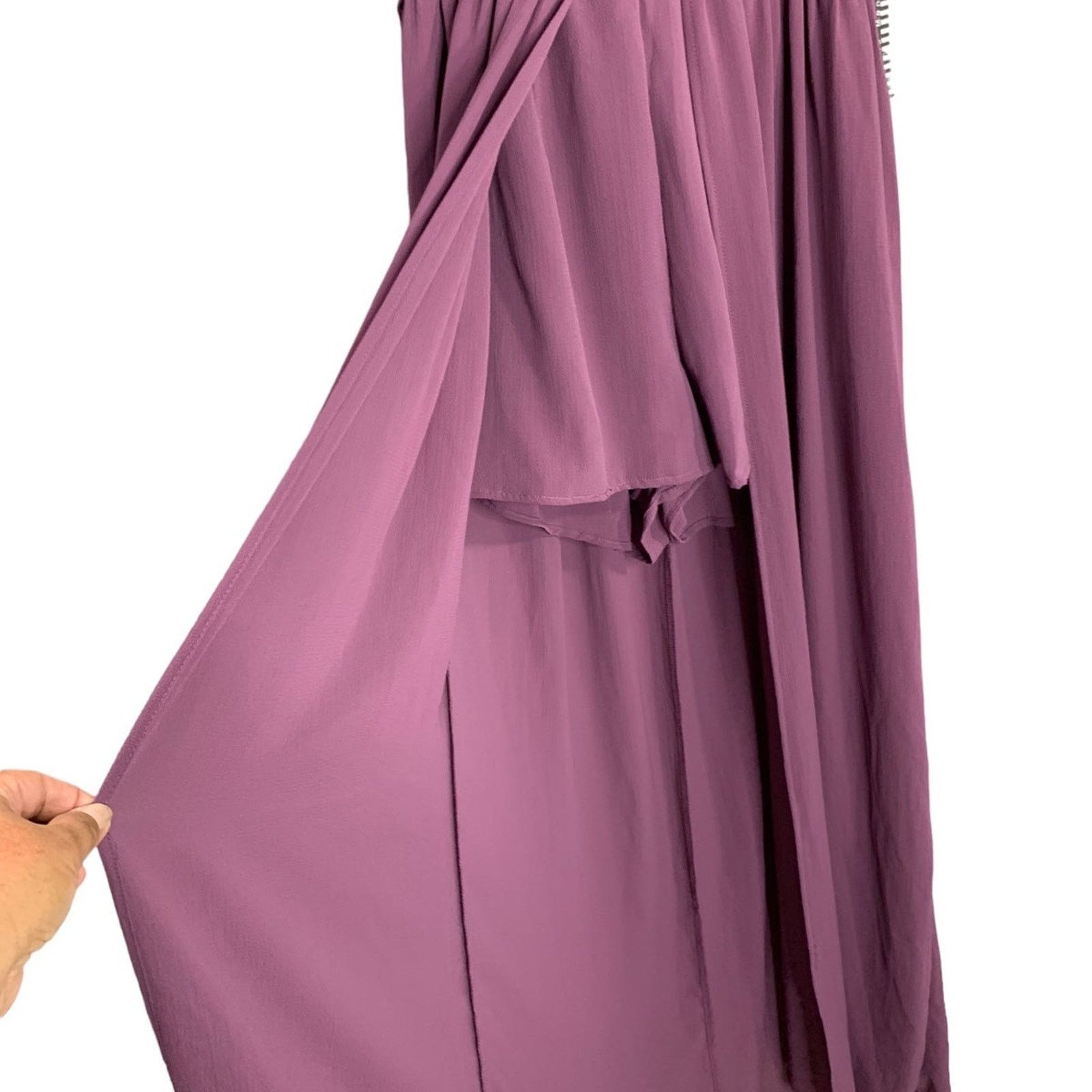 Other Haute Monde split maxi romper jumpsuit plunging neckline Size 28" / US 6 / IT 42 - 3 Thumbnail