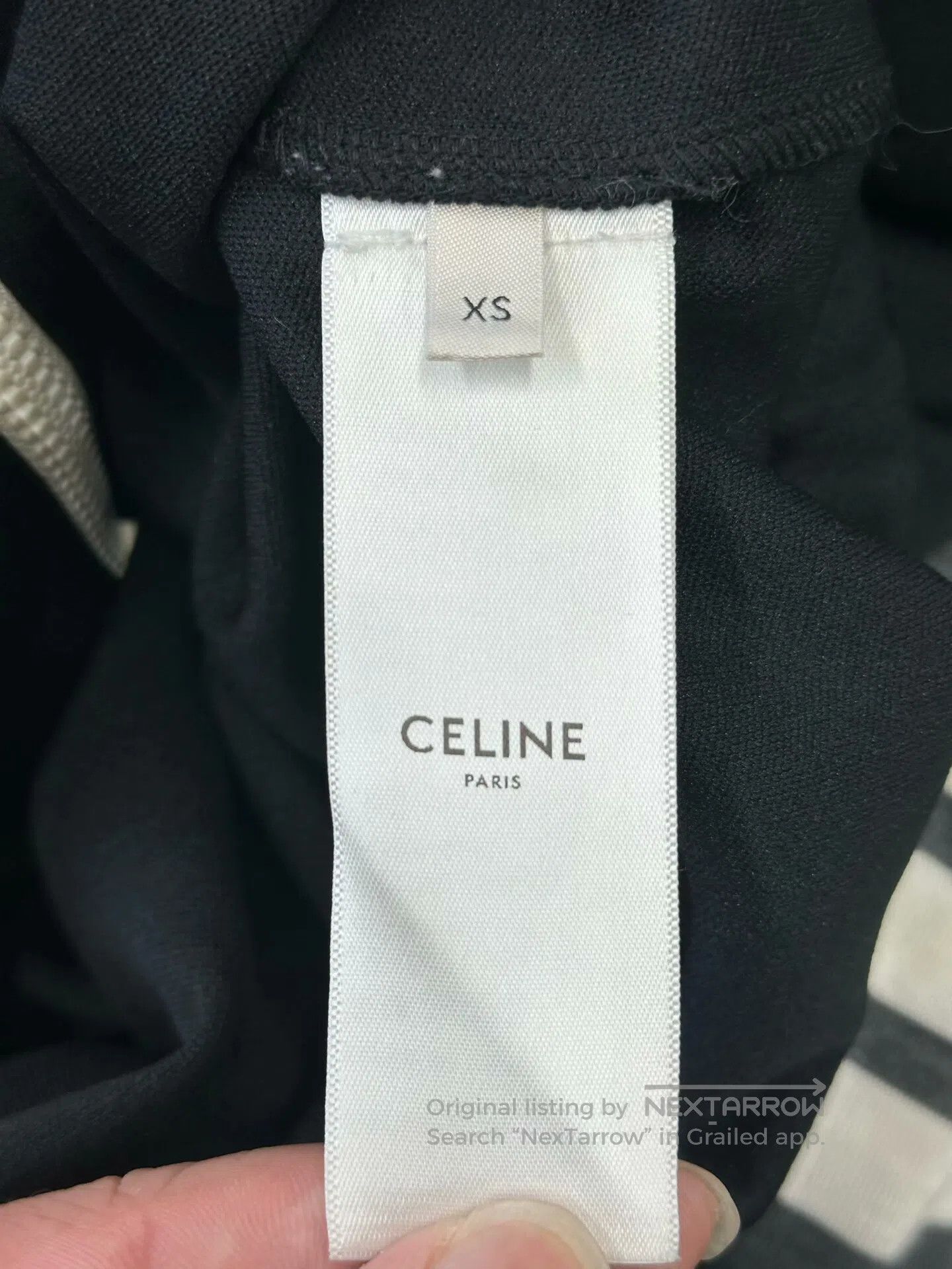 Celine CELINE Black Striped Chest Embroidered Letter Logo Sports Size US XS / EU 42 / 0 - 4 Thumbnail
