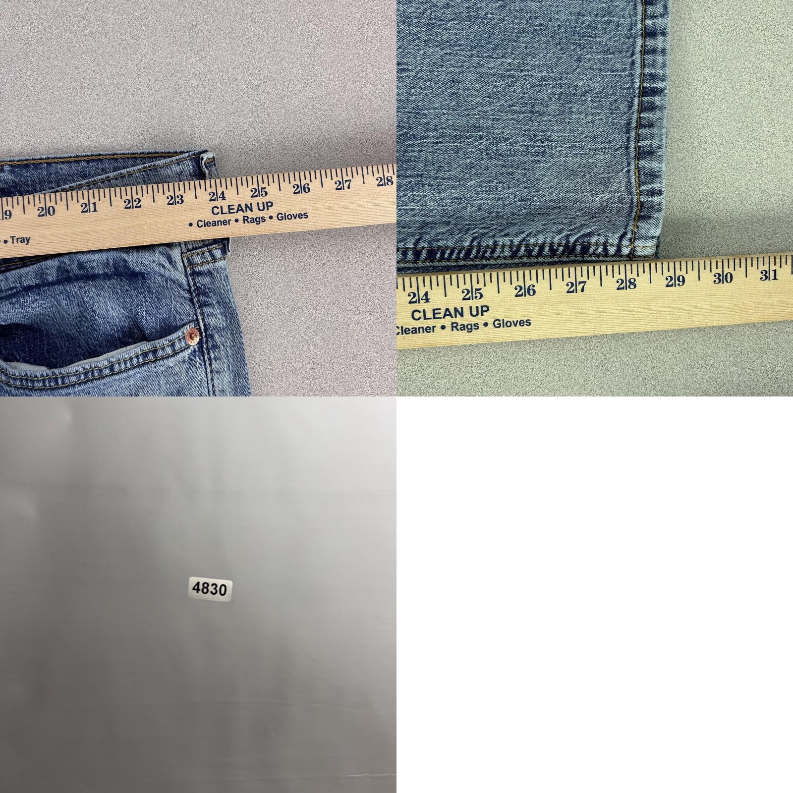 Levi's Levis Jeans Mens 48x29 Light Wash Blue Denim Athletic Taper Stretch Zip Fly Size US 32 / EU 48 - 9 Thumbnail