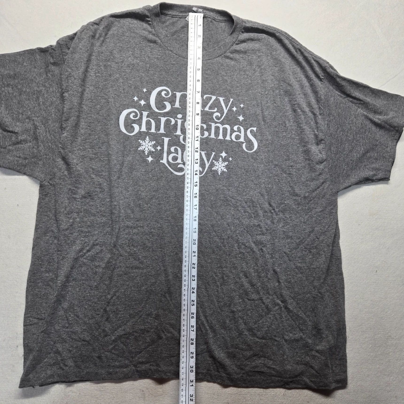 Gildan VINTAGE Crazy Christmas Lady Shirt Adult Women 3XL Gray Cotton Gildan T-Shirt Christmas Women's 3XL Shirt Size XXL / US 16-18 / IT 52-54 - 6 Thumbnail