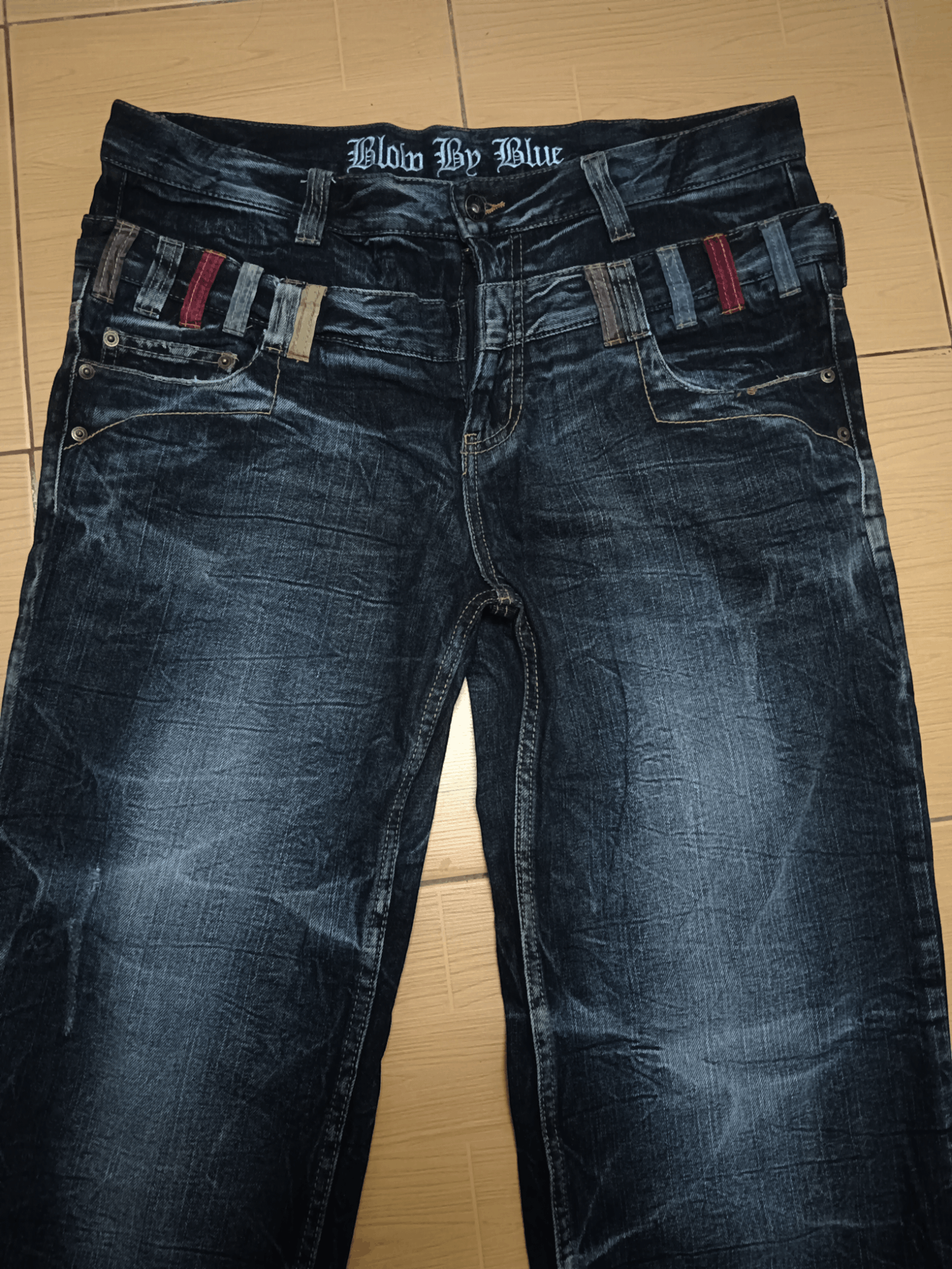 Blue Blue Japan 🔥FYE🔥Blow By Blue Double Waist Punk Jeans Size US 34 / EU 50 - 2 Thumbnail