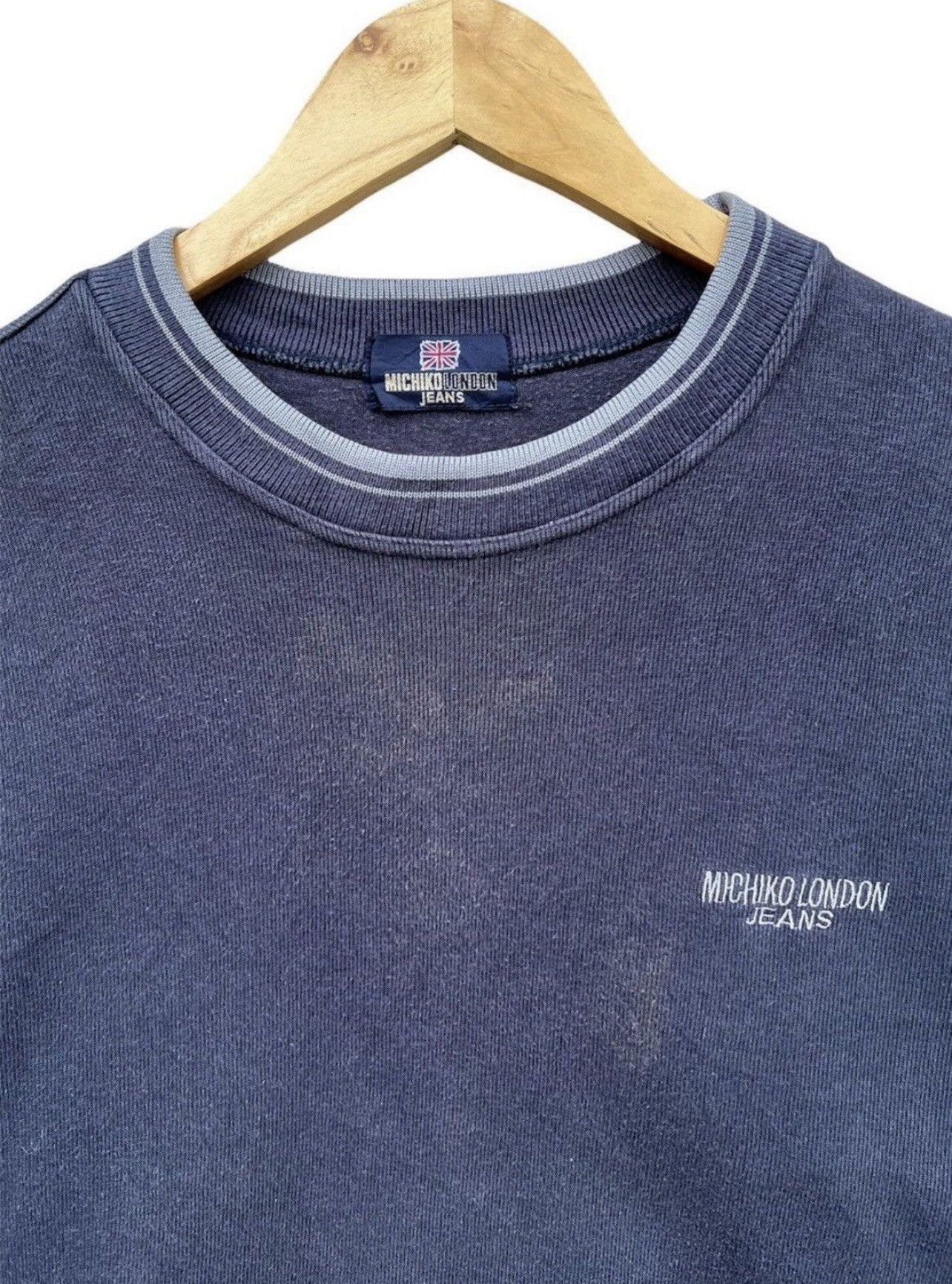 Japanese Brand Michiko Koshino Jeans Big Embroidered Logo Grey Sweatshirt Size US M / EU 48-50 / 2 - 4 Thumbnail
