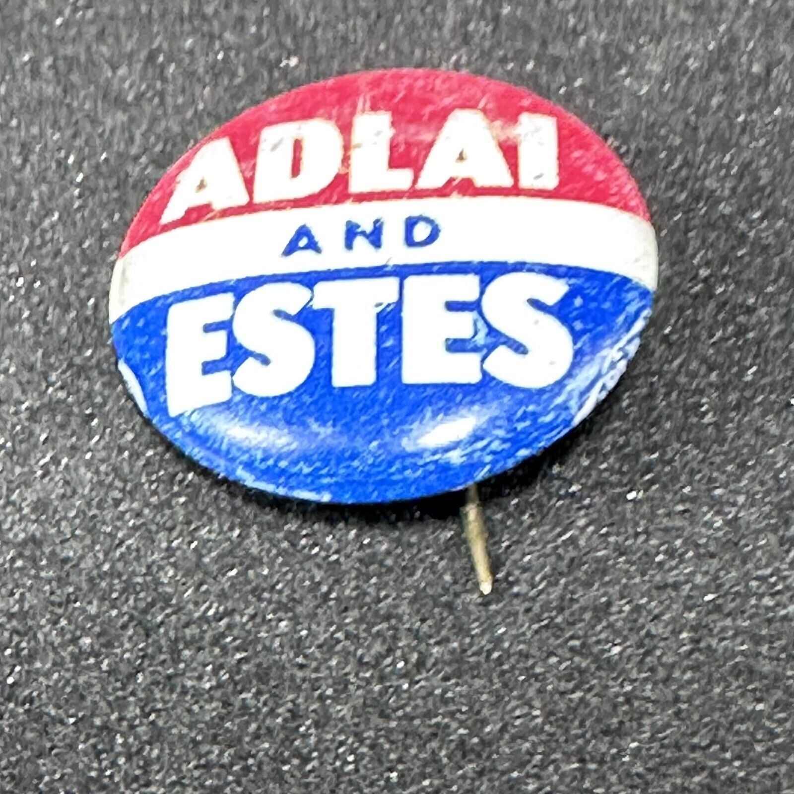 Vintage 1956 ADLAI & ESTES Campaign Tin Pinback Button President VTG Size ONE SIZE - 1 Thumbnail