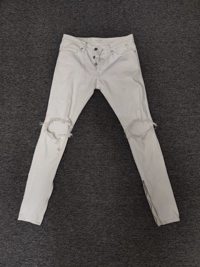 Fear of God Fear of God 4th white jeans Size US 29 - 1 Thumbnail
