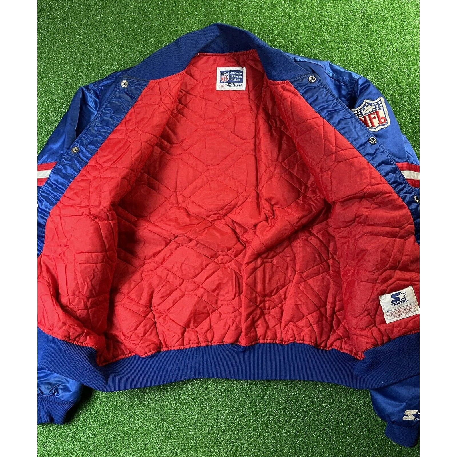 Vintage New York Giants Starter XL Satin Bomber Jacket USA