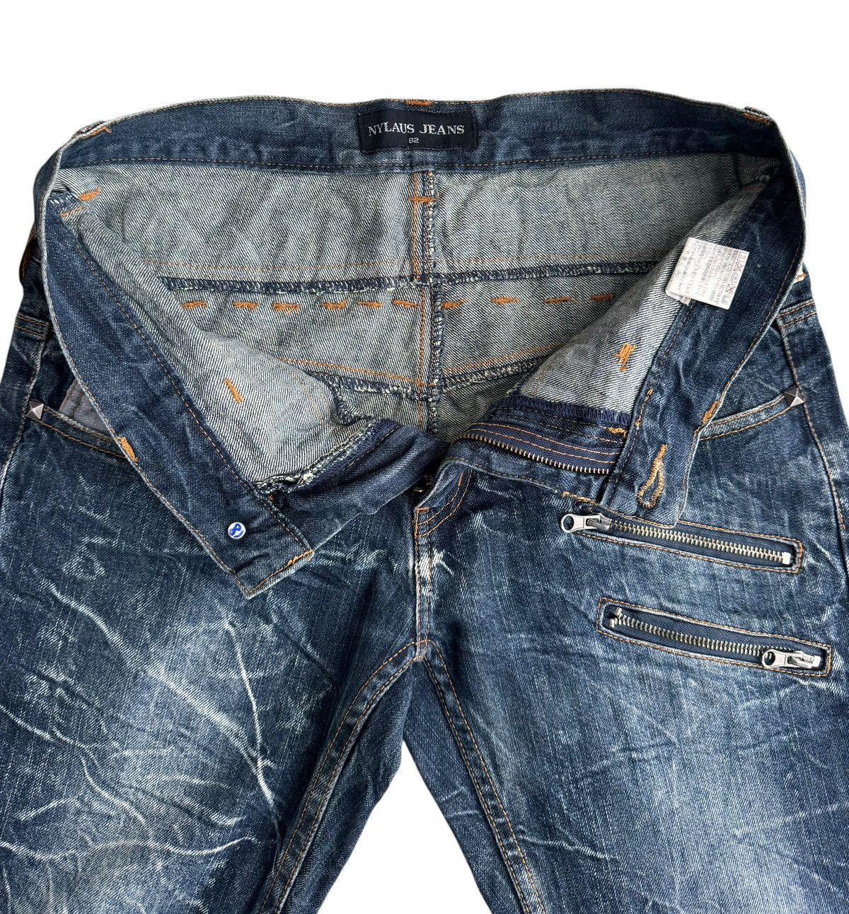 Japanese Brand 🔥Japanese Brand Nylaus Double Waist Distressed Denim Jeans Size US 32 / EU 48 - 10 Thumbnail