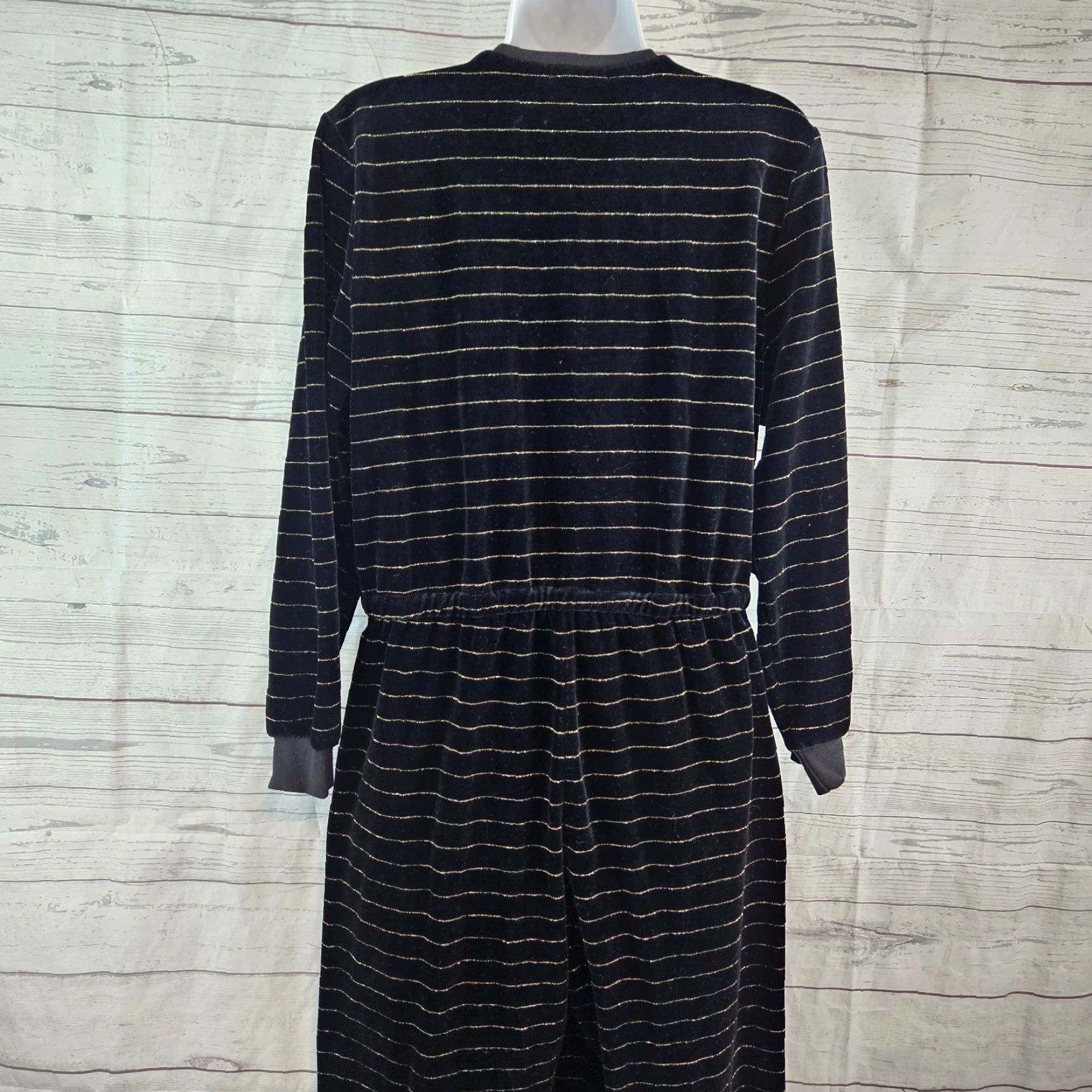 Vintage Suzie Kondi Jumpsuit One-Piece Womens V-Neck Black Gold Striped L Size 36" / US 14 / IT 50 - 4 Thumbnail
