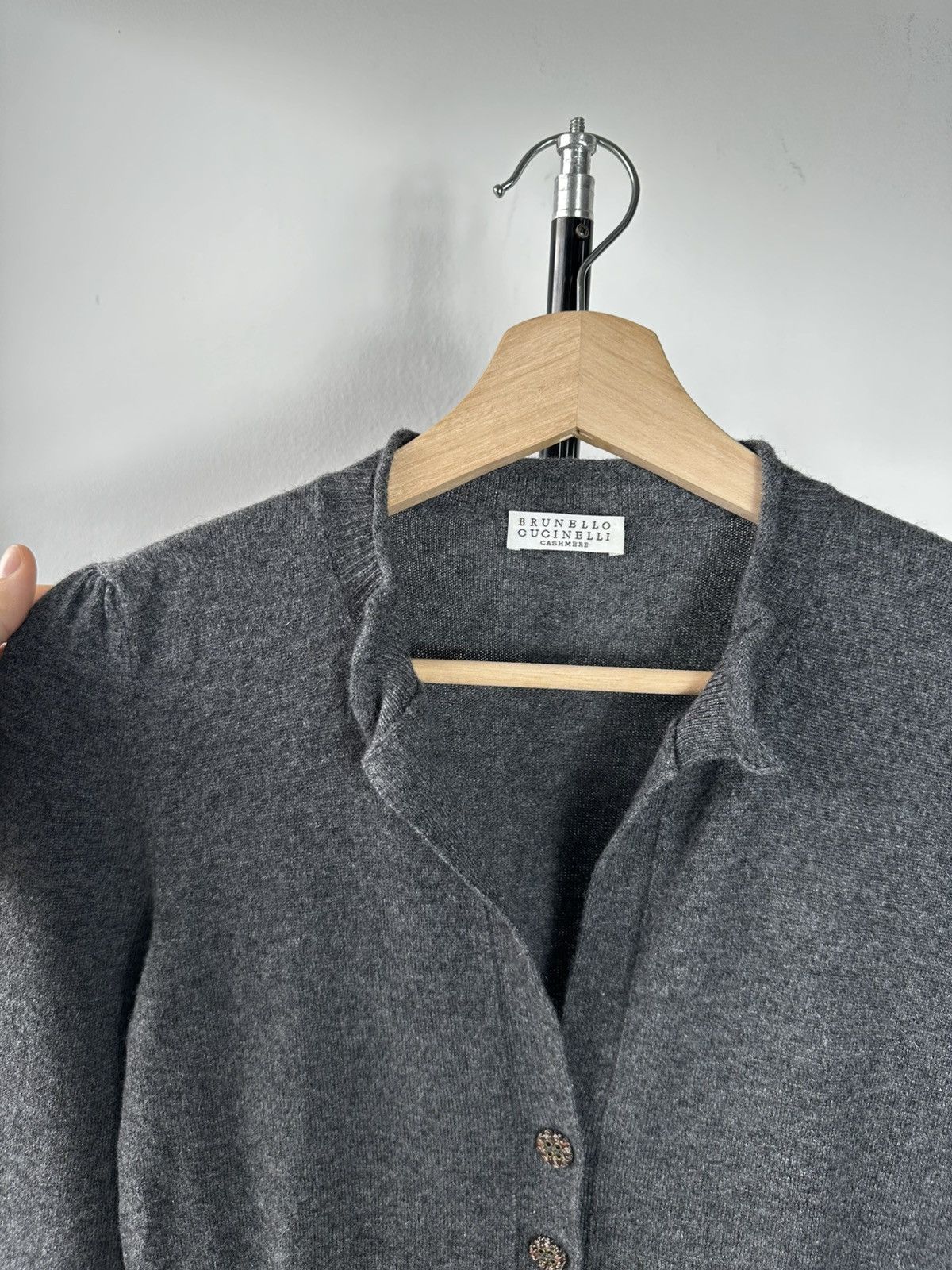 Brunello Cucinelli Brunello Cucinelli 100% Cashmere Cardigan – Gray Knitwear Size M / US 6-8 / IT 42-44 - 5 Thumbnail