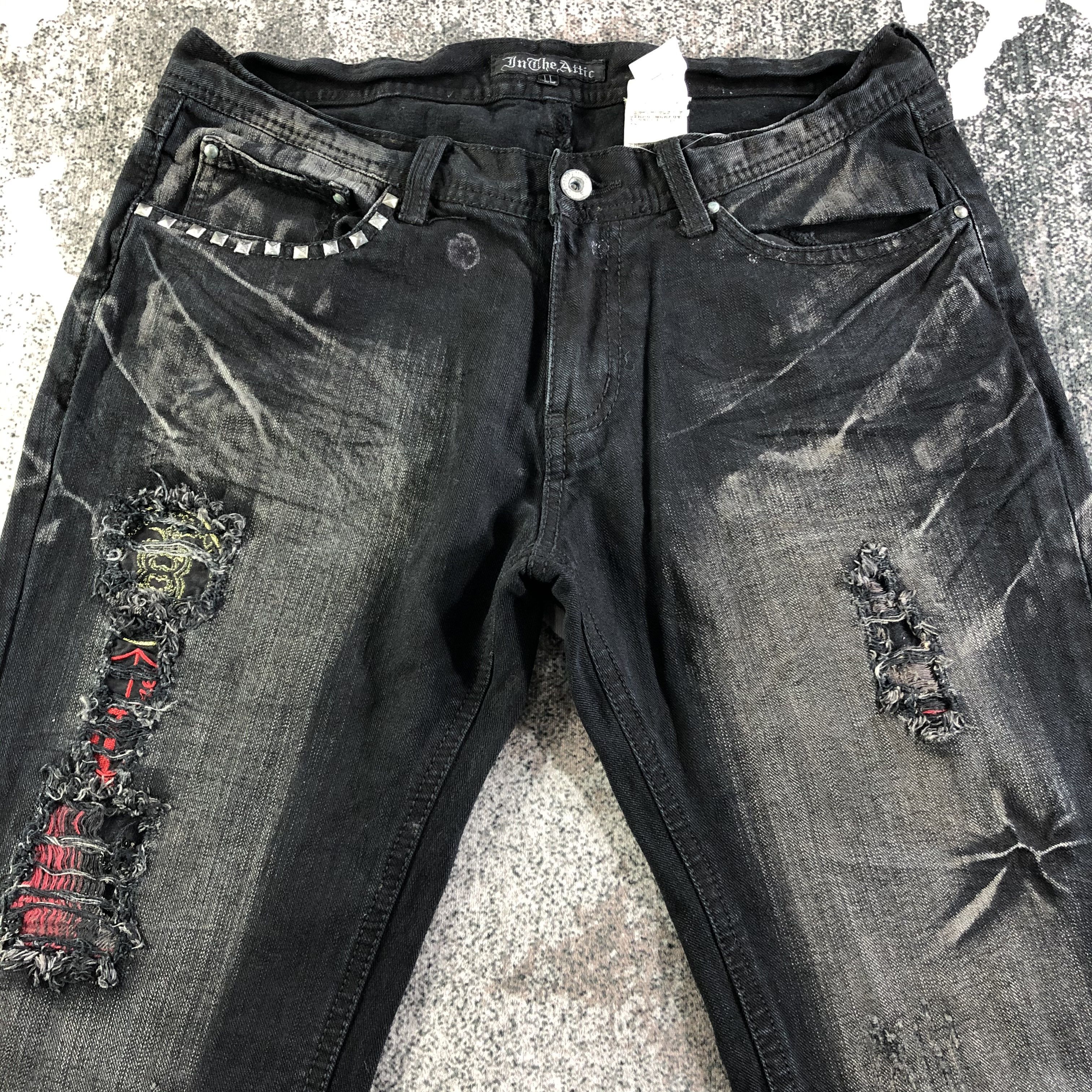 In The Attic In The Attic Jeans Distress Faded Black Denim KJ2961 Size US 32 / EU 48 - 3 Thumbnail