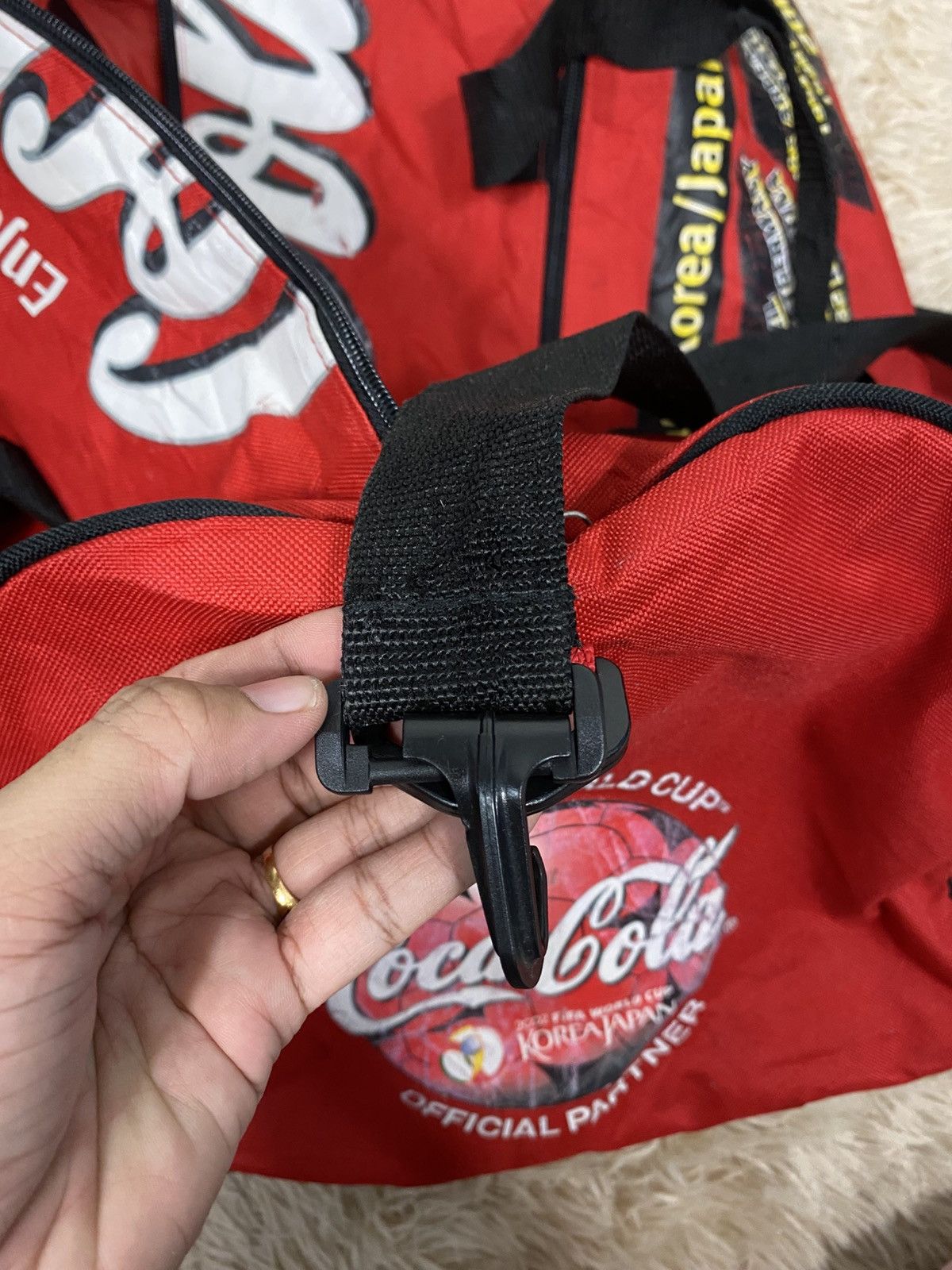 Japanese Brand 📌Vintage Medium Shoulder Bag Travel Coca Cola Big Logo Size ONE SIZE - 15 Thumbnail