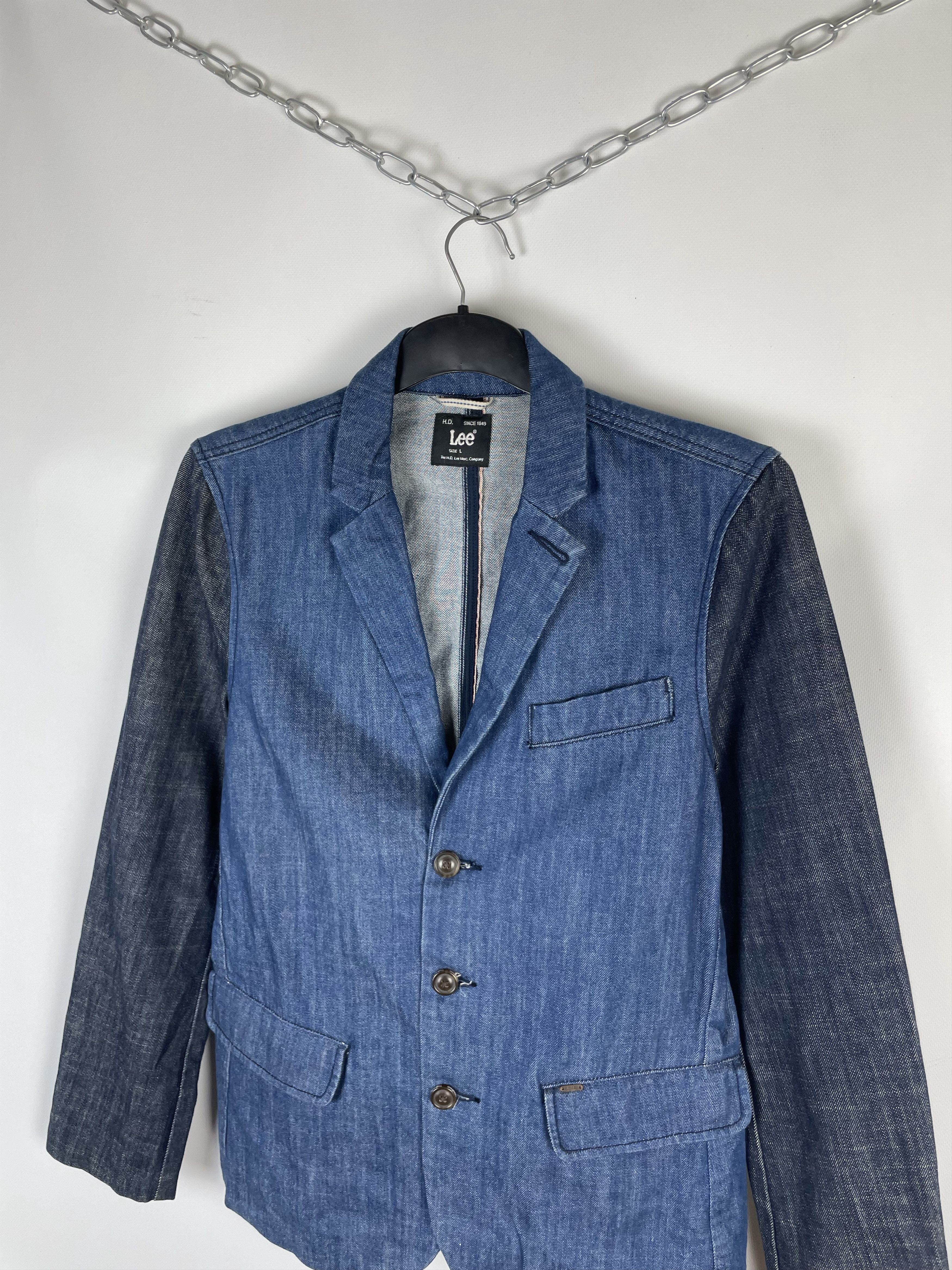 Lee × Vintage Vintage Lee Workers Denim Blazer Jacket Size 46L - 5 Thumbnail