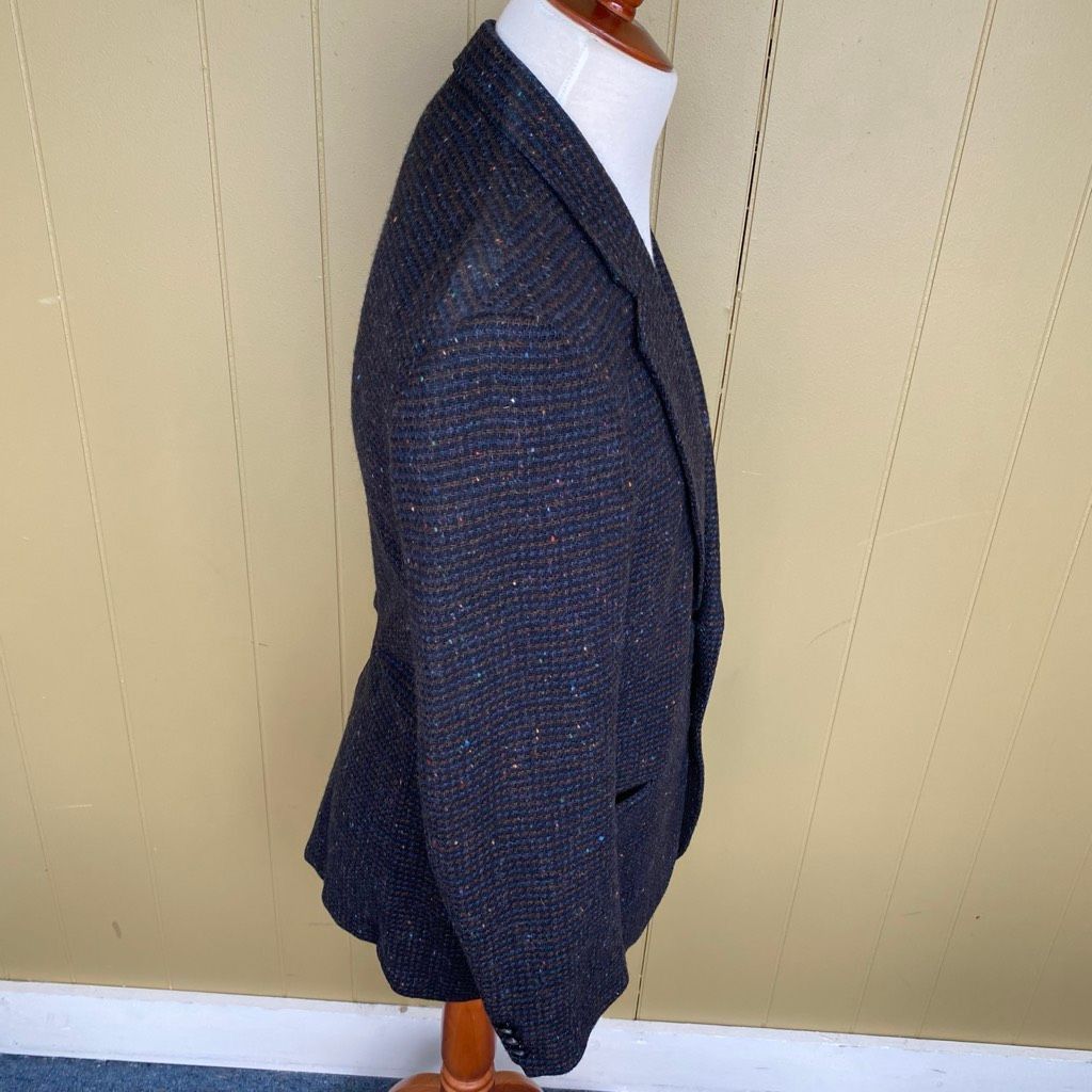 Other Men 2 button textured wool blazer w/chest pocket brown w/mul Size 40R - 5 Thumbnail