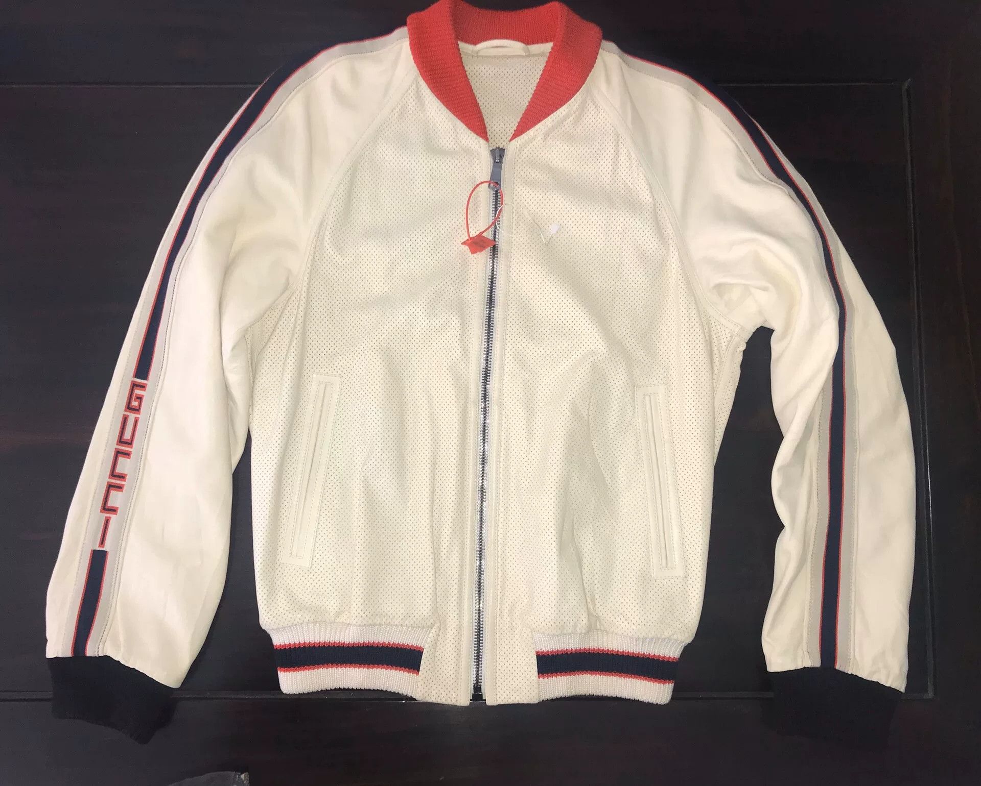 Gucci Gucci Perforated Logo Leather Jacket Size 48 Size US M / EU 48-50 / 2 - 1 Thumbnail