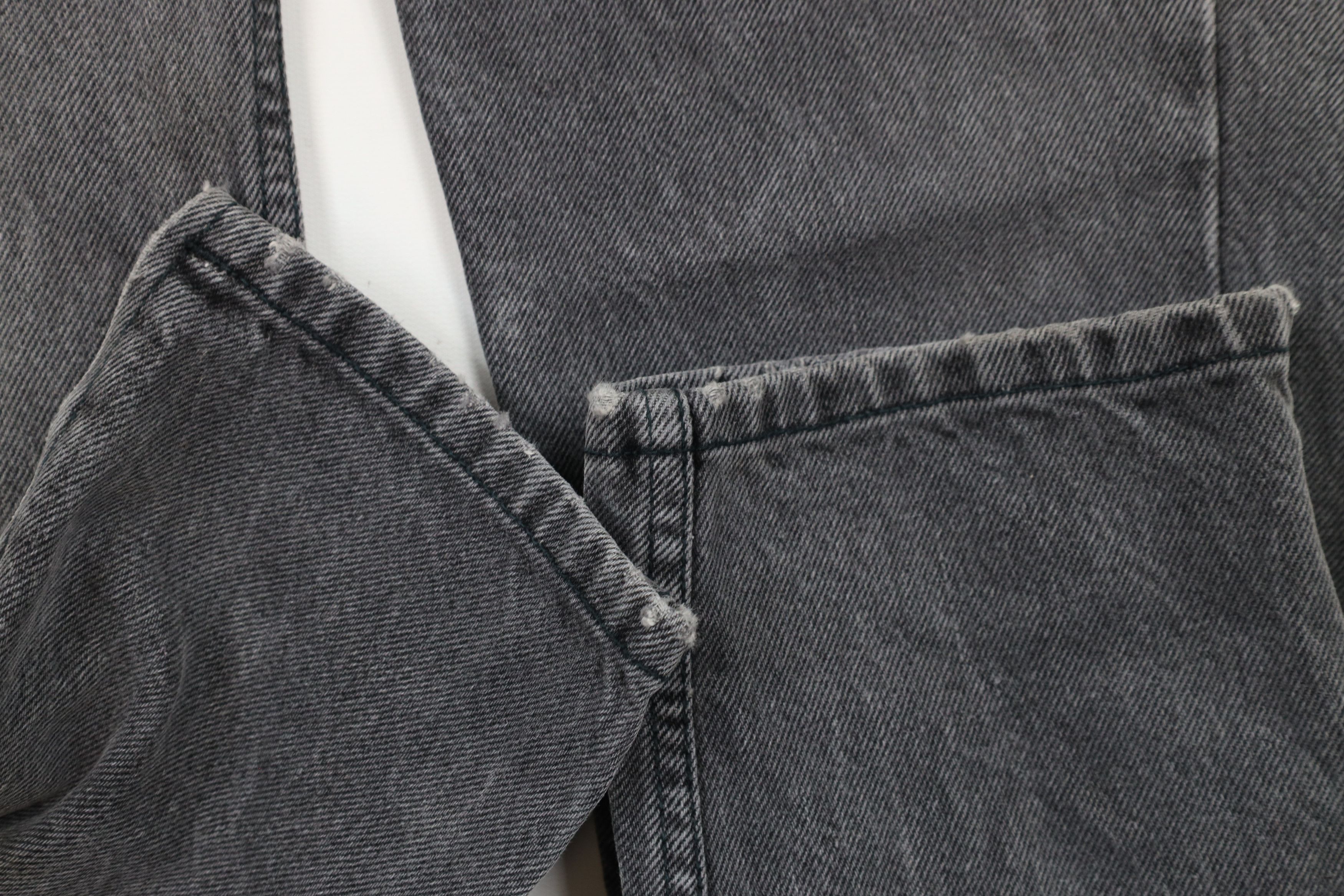 Guess × Vintage Vintage 90s Guess Tapered Skinny Leg Denim Jeans Black USA Size 29" - 6 Thumbnail