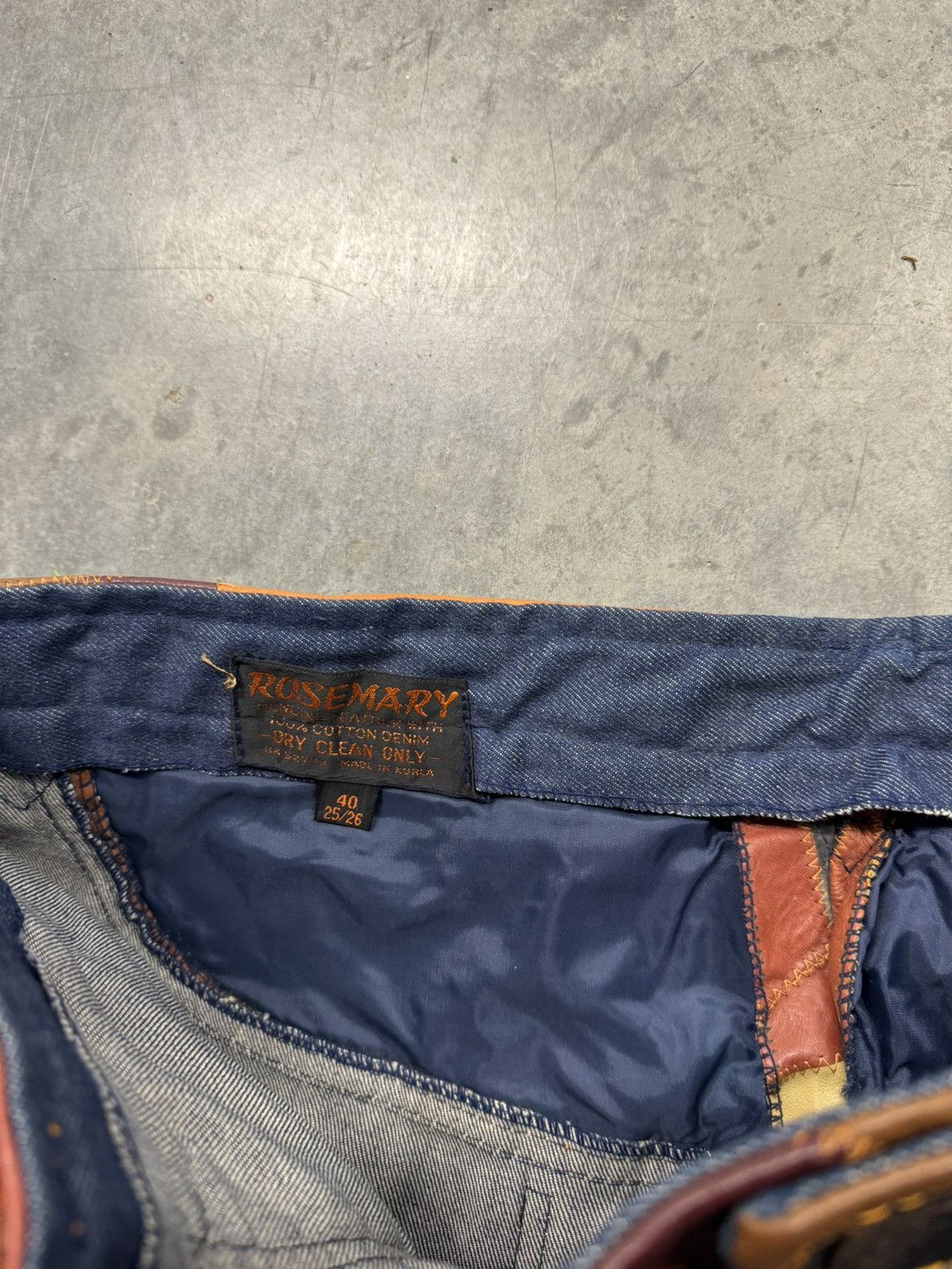Vintage Vintage 70s Leather Patchwork Flare Jeans (38x38) Size US 38 / EU 54 - 4 Thumbnail
