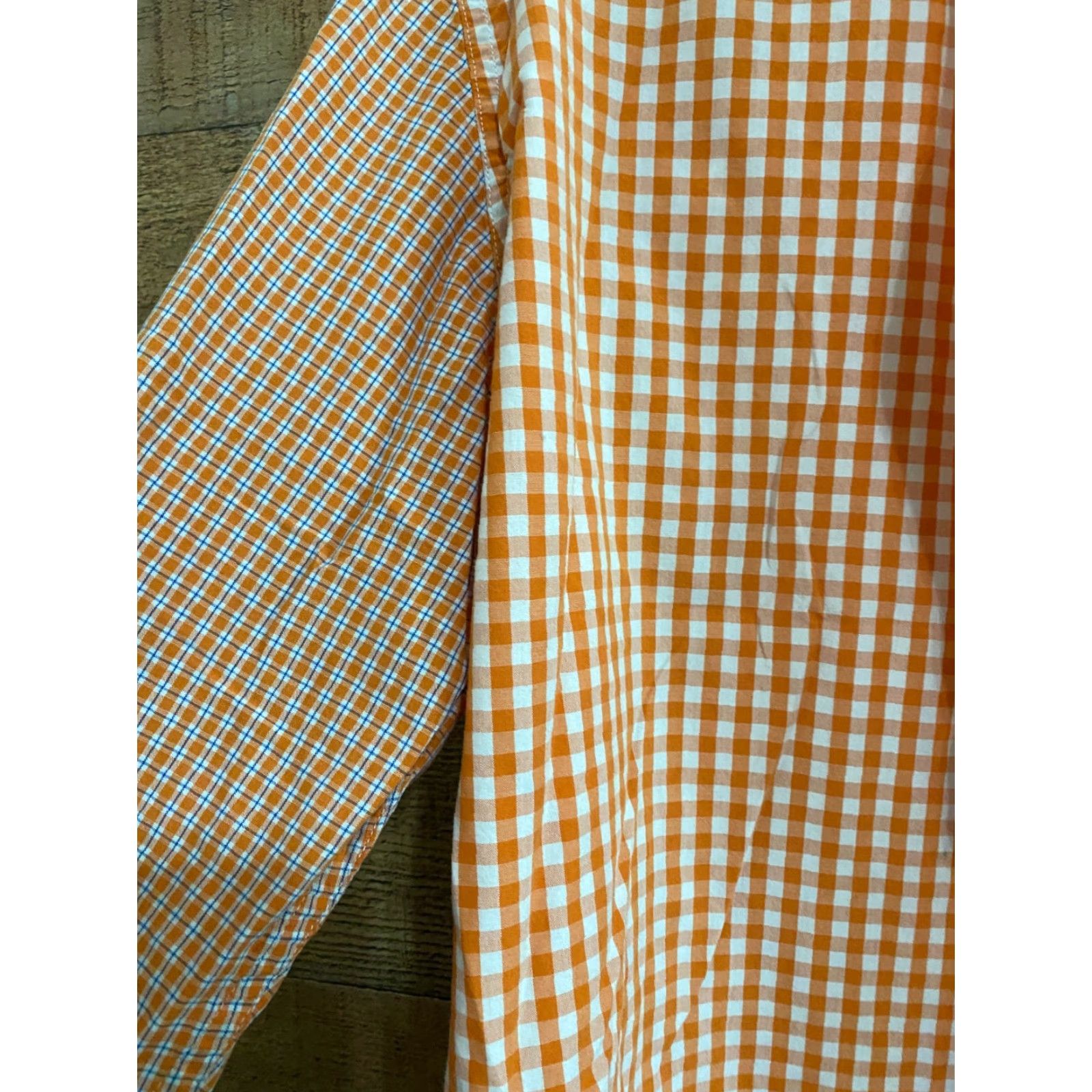Chaps Chaps Button Up Shirt Men's 2XL XXL Long Sleeve Easy Care Blue Orange Pattern Check Size US XXL / EU 58 / 5 - 2 Thumbnail