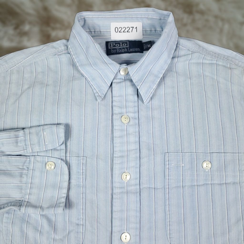 Ralph Lauren Ralph Lauren Button-Up Shirt Mens Medium Blue Striped Casual Long Sleeve Preppy Size US M / EU 48-50 / 2 - 1 Thumbnail