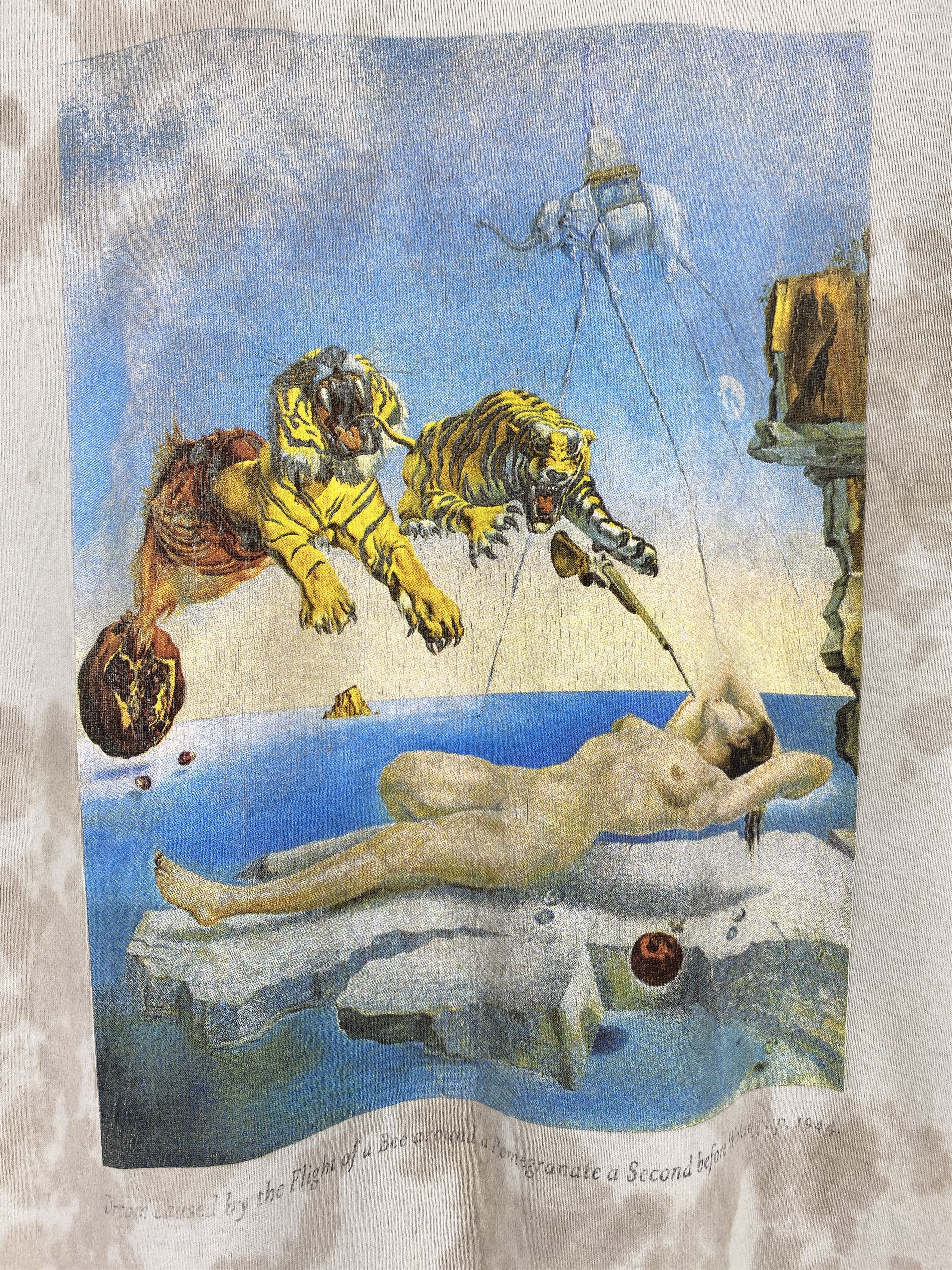 Vintage Vintage Pornegranate Art Dali Dream Tee Shirt TA0687 Size US L / EU 52-54 / 3 - 6 Thumbnail