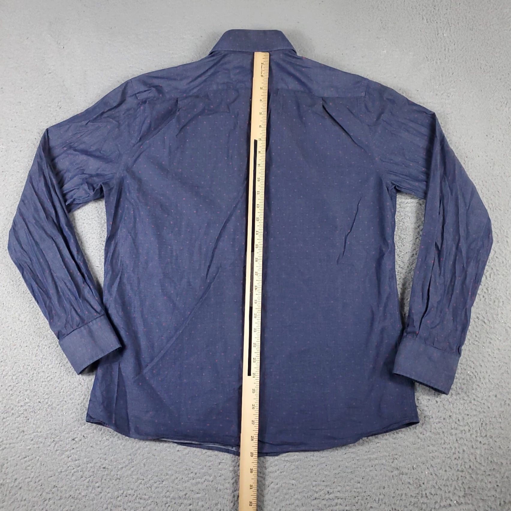 Tommy Hilfiger Tommy Hilfiger Dress Shirt Mens 16 Blue Geometric Button Up Long Sleeve Size 42R - 3 Thumbnail