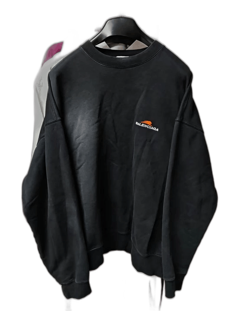 Balenciaga Balenciaga Black Embroidered Logo Sweatshirt Size US M / EU 48-50 / 2 - 1 Thumbnail