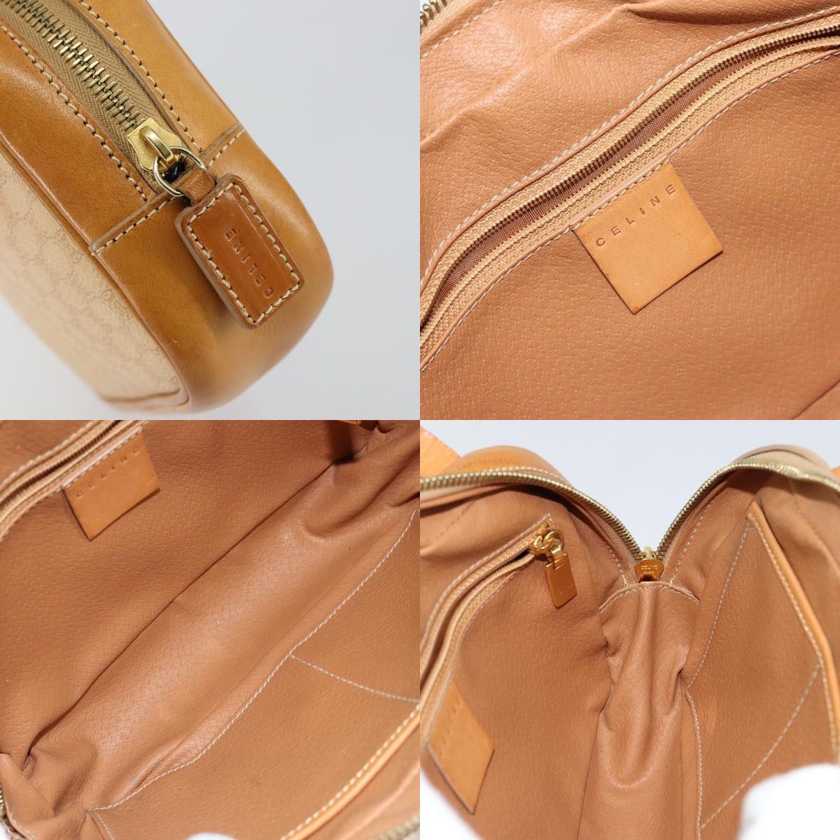 Celine CELINE Macadam Canvas Hand Bag Pvc Beige Gold Size ONE SIZE - 11 Thumbnail