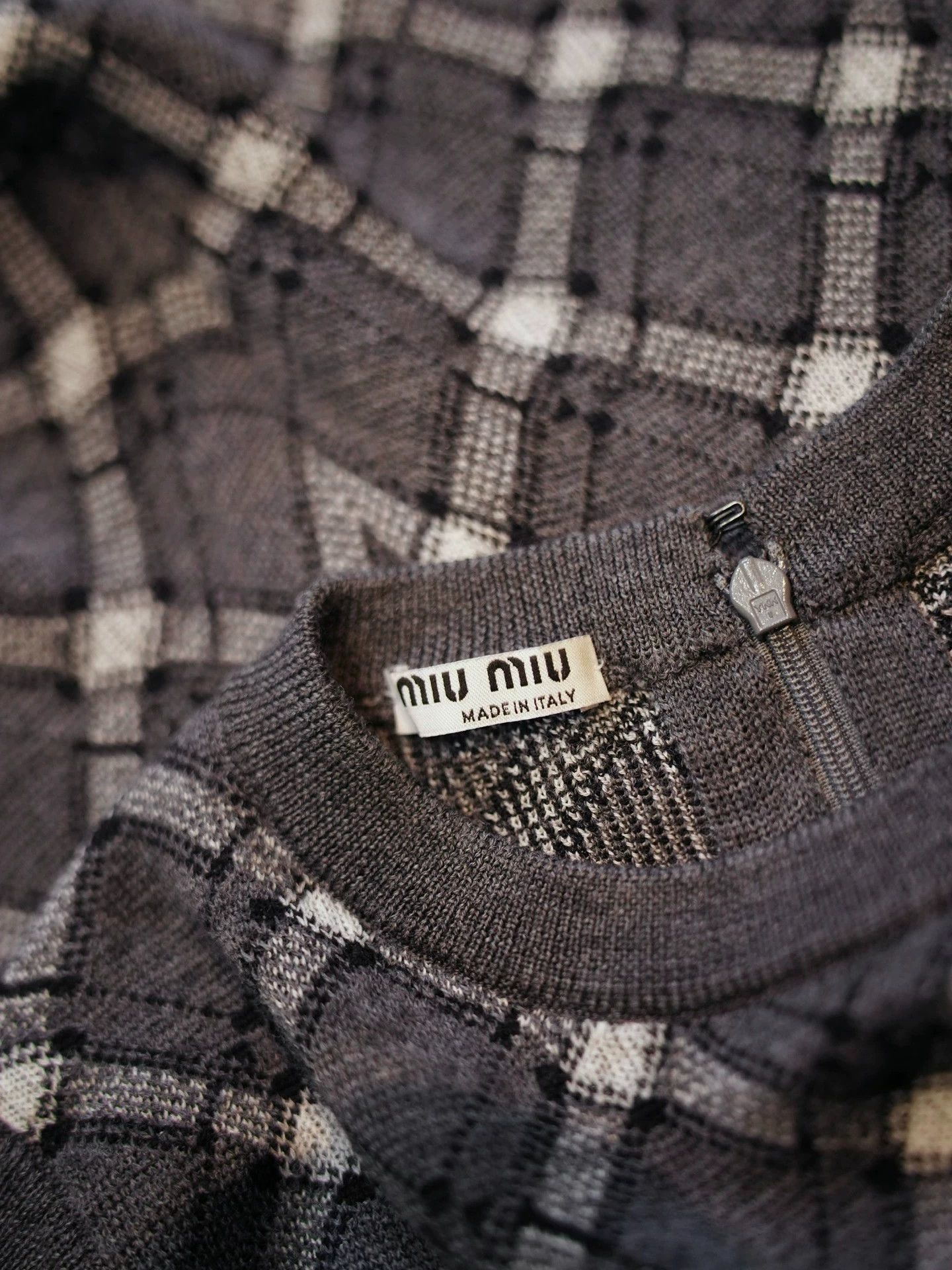 Miu Miu MIU MIU 2020 AW Vintage Wool Check Women's Jumpsuit S Size 26" / US 2 / IT 38 - 5 Thumbnail